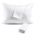 FAUNNA 600TC 100% Cotton Pillow Protectors, Queen Size (20x30), 4 Pack, Oeko-TEX Certified, Hotel Grade Pillow Cover with Silent Zipper, Zip Up Pillow Cases, White