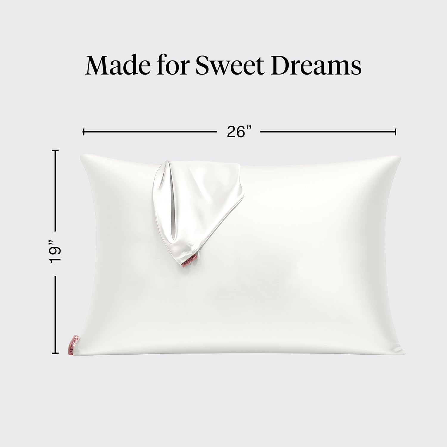 Kitsch Satin Pillowcase with Zipper for Hair & Skin - Softer Than Silk Pillow Cases, Smooth Cooling Satin Pillow Case, Wrinkle-Free, Machine Washable - Pillow Cases Standard Size (19x26), Ivory 2pcs