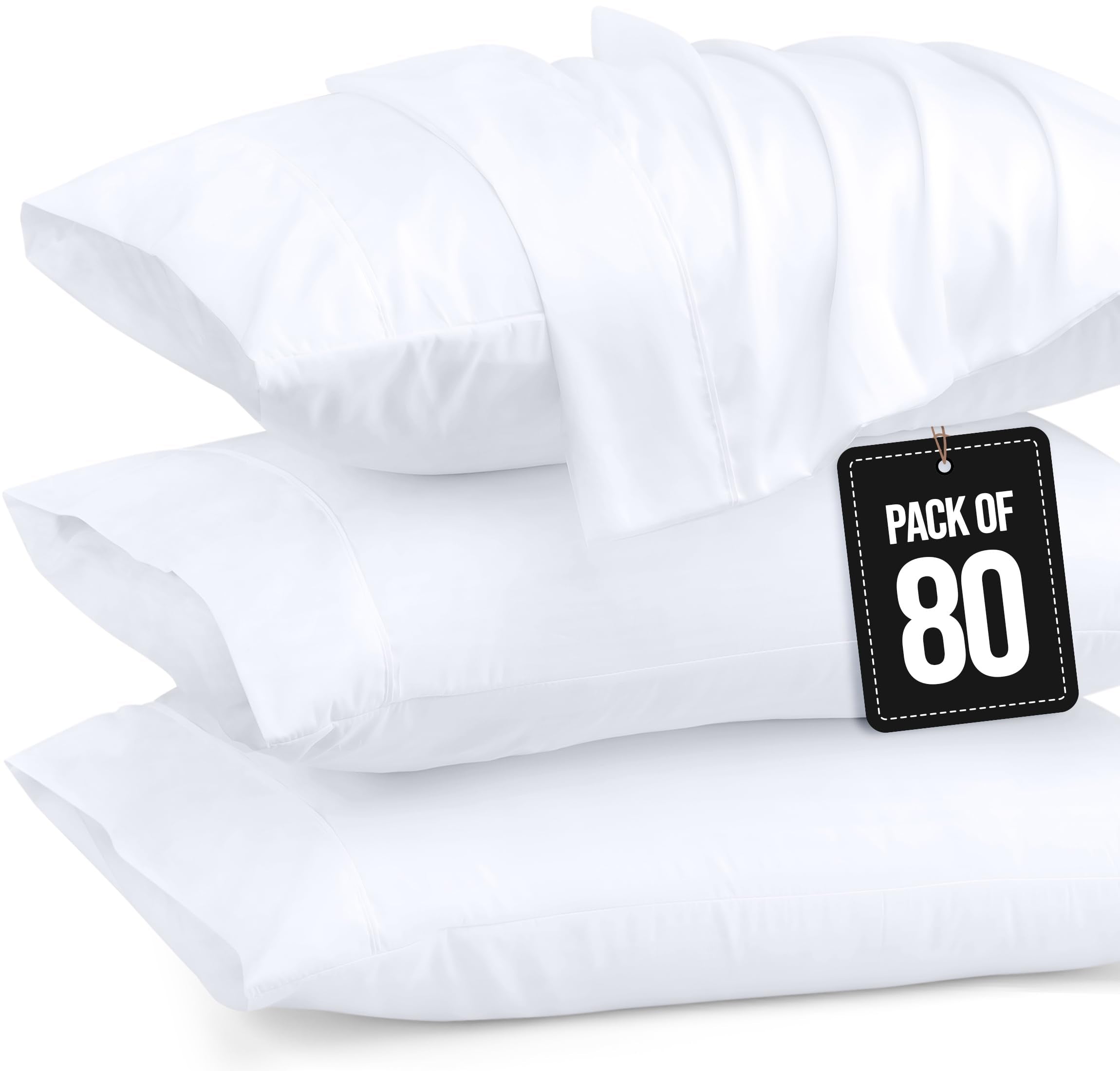 Utopia Bedding King Pillow Cases - 12 Pack - Envelope Closure - Soft Brushed Microfiber Fabric - Shrinkage and Fade Resistant Pillow Covers King Size 20 X 40 Inches (King, White)