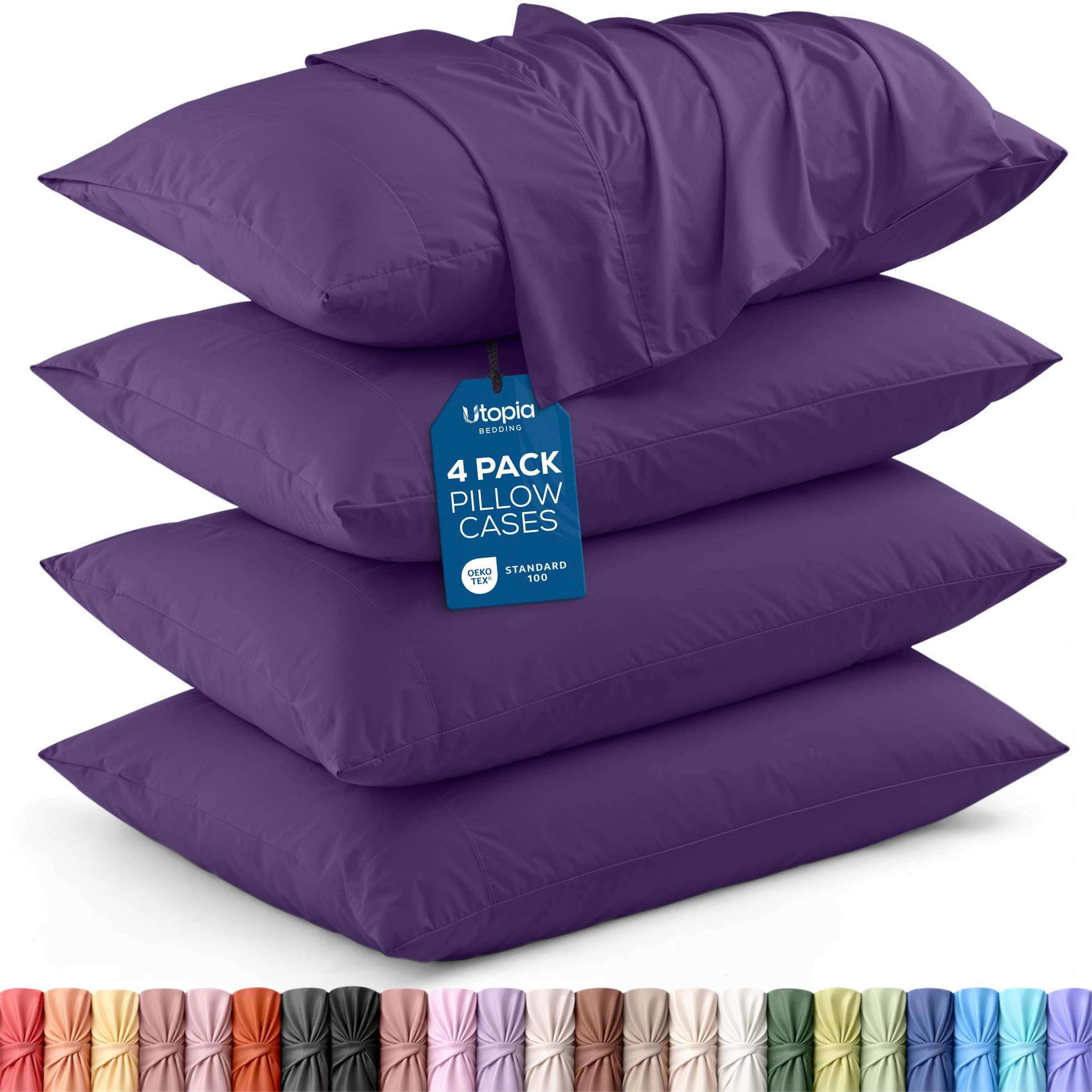 Utopia Bedding King Pillow Cases - 12 Pack - Envelope Closure - Soft Brushed Microfiber Fabric - Shrinkage and Fade Resistant Pillow Covers King Size 20 X 40 Inches (King, White)
