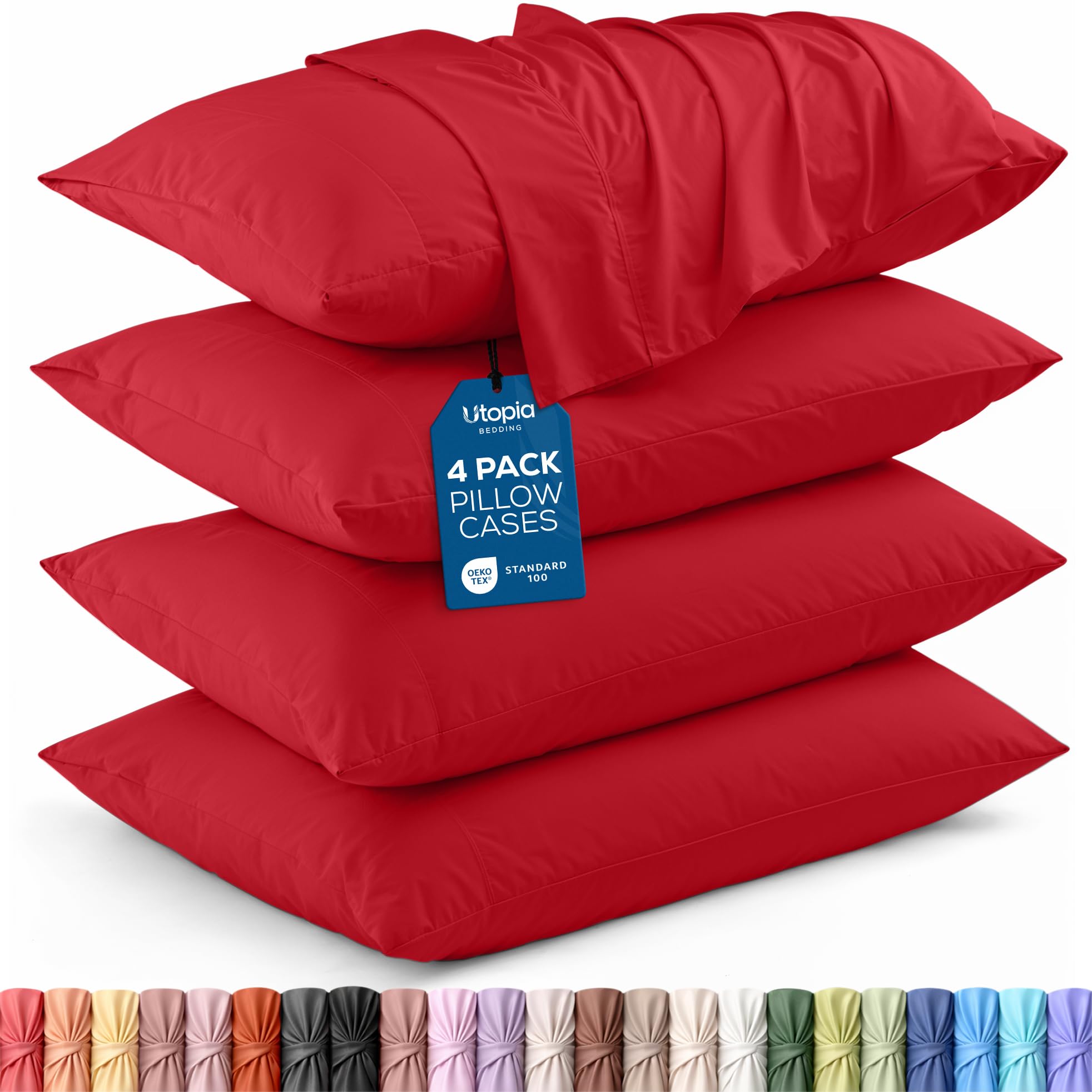 Utopia Bedding King Pillow Cases - 12 Pack - Envelope Closure - Soft Brushed Microfiber Fabric - Shrinkage and Fade Resistant Pillow Covers King Size 20 X 40 Inches (King, White)