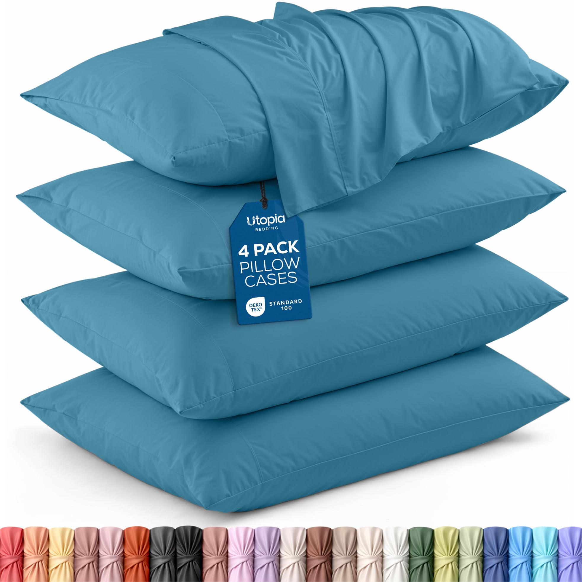 Utopia Bedding King Pillow Cases - 12 Pack - Envelope Closure - Soft Brushed Microfiber Fabric - Shrinkage and Fade Resistant Pillow Covers King Size 20 X 40 Inches (King, White)