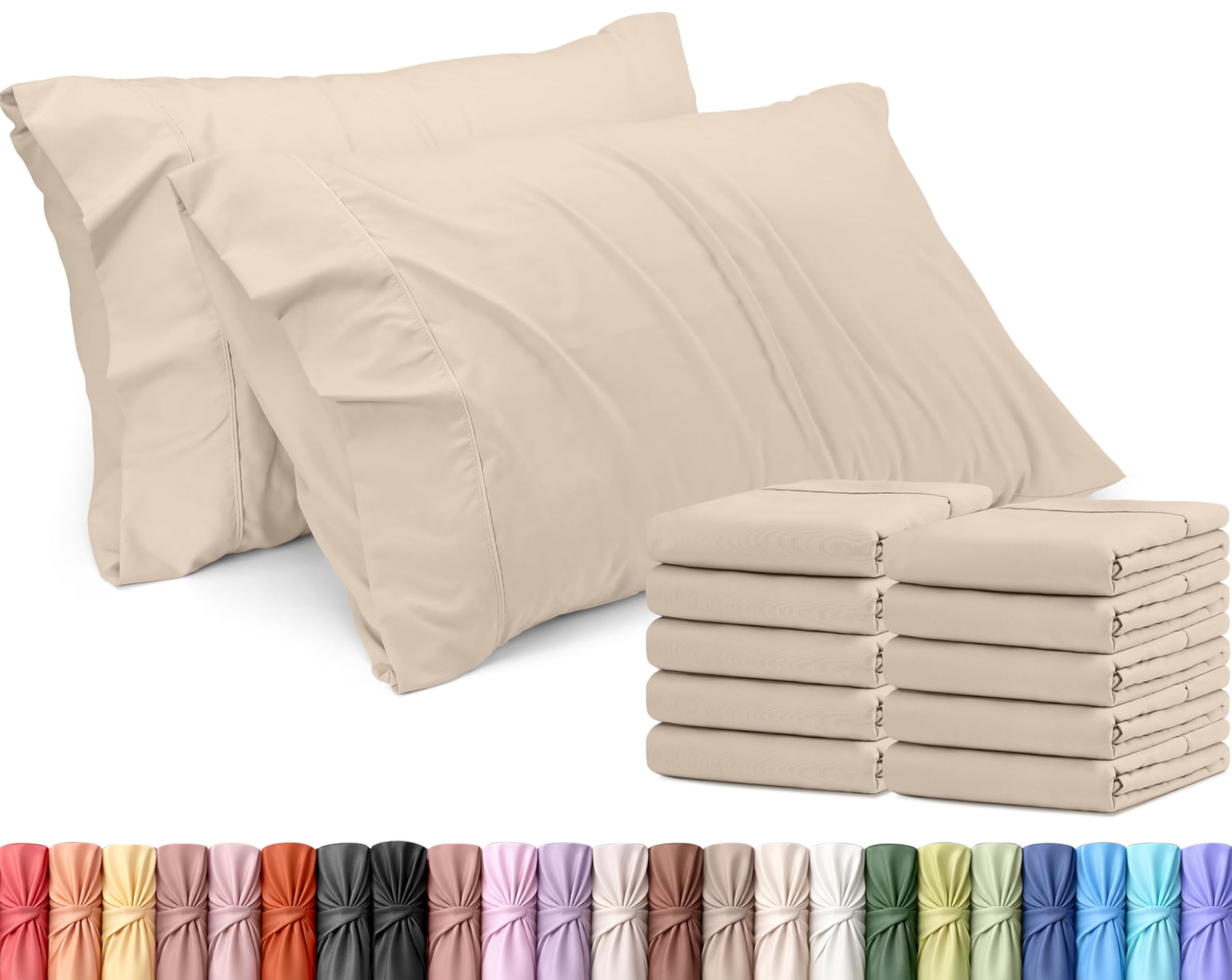 Utopia Bedding King Pillow Cases - 12 Pack - Envelope Closure - Soft Brushed Microfiber Fabric - Shrinkage and Fade Resistant Pillow Covers King Size 20 X 40 Inches (King, White)