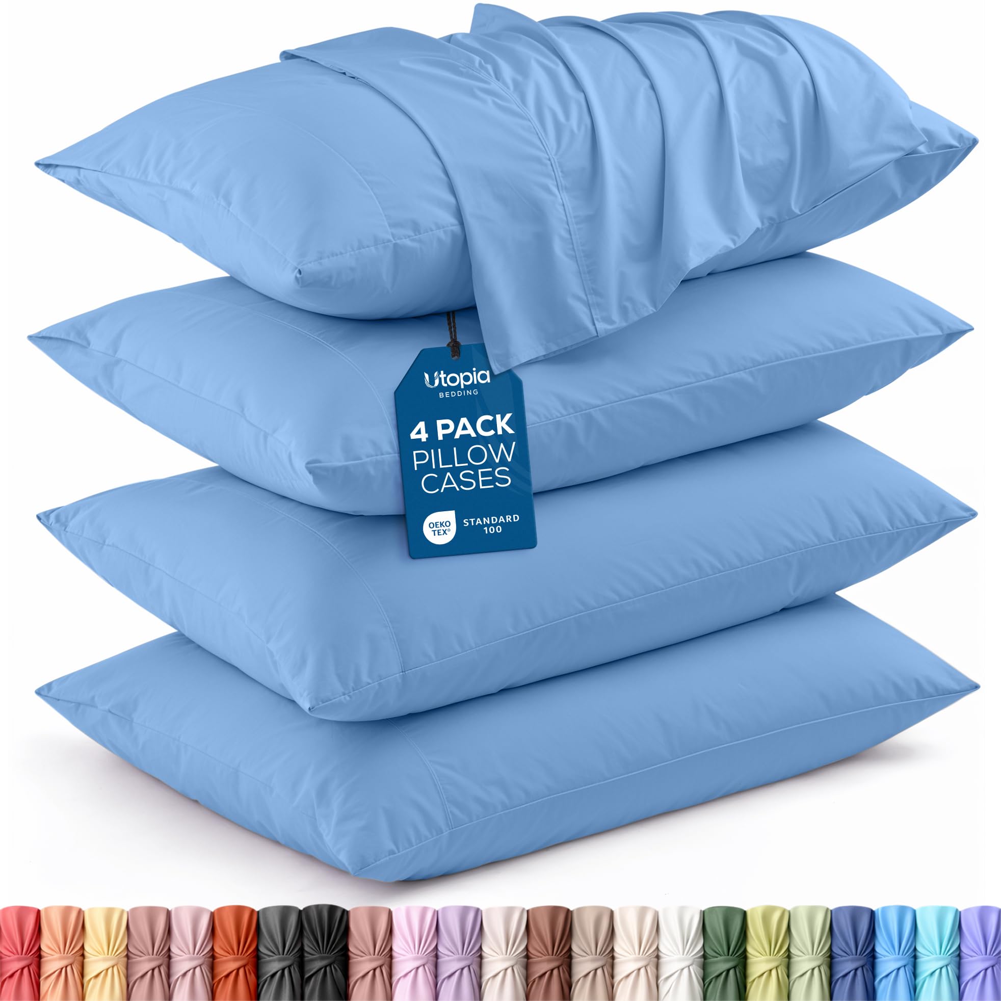 Utopia Bedding King Pillow Cases - 12 Pack - Envelope Closure - Soft Brushed Microfiber Fabric - Shrinkage and Fade Resistant Pillow Covers King Size 20 X 40 Inches (King, White)