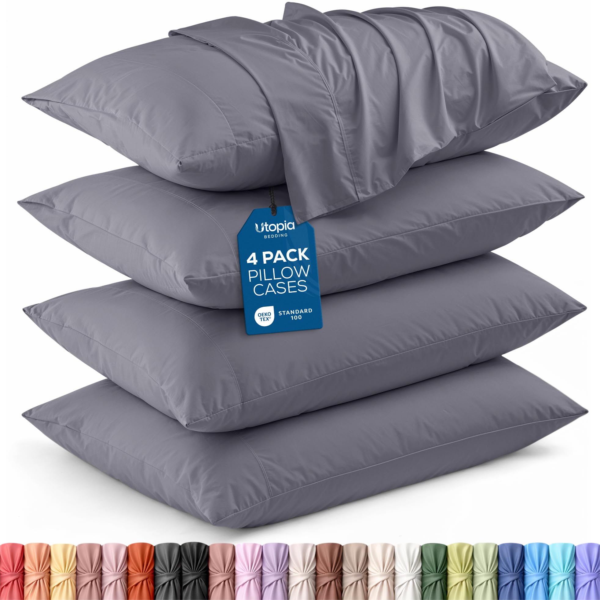 Utopia Bedding King Pillow Cases - 12 Pack - Envelope Closure - Soft Brushed Microfiber Fabric - Shrinkage and Fade Resistant Pillow Covers King Size 20 X 40 Inches (King, White)