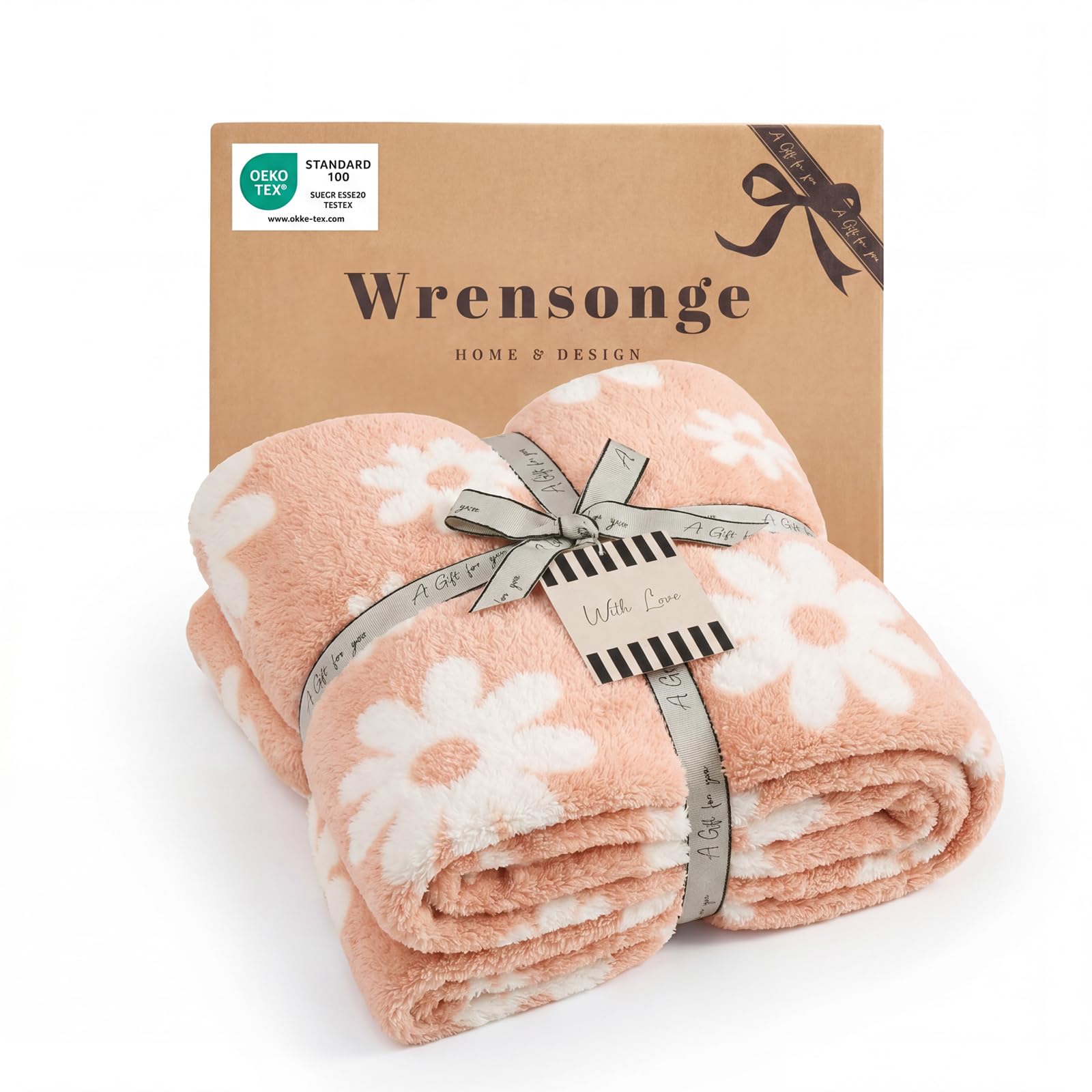 WRENSONGE Throw Blanket Cationic Dyeing Taupe Soft Cozy Fluffy Warm Hand Made Throw Blankets for Couch, Sofa, Chair, Bed, Camping, Picnic, Travel Lightweight Bed Blanket - 50"*60"