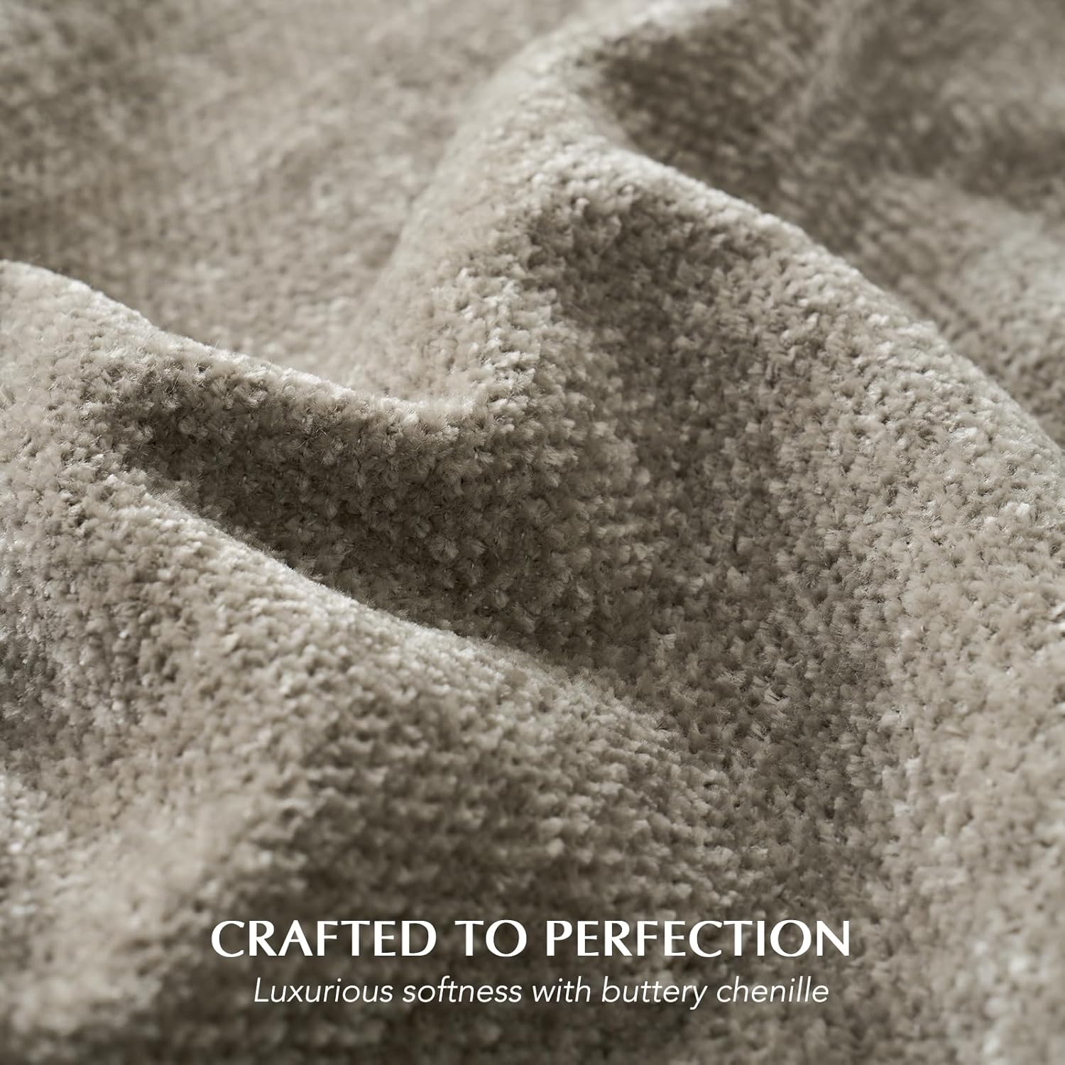 EverGrace Soft Chenille Bed Blanket Queen Size for Bed, Cozy Plush Fuzzy Lightweight Decorative Chenille Knit Throw Blanket with Tassels for Couch Sofa Gift Home Decor, Taupe 90"x90"