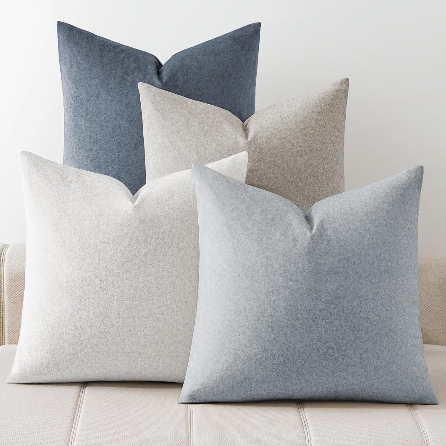 a moment Waterproof Throw Pillow Covers Set of 4,20x20 Inch Outdoor Stain Resistant Pet Friendly Pillowcases Cushion Covers for Patio Sofa and Living Room,Green