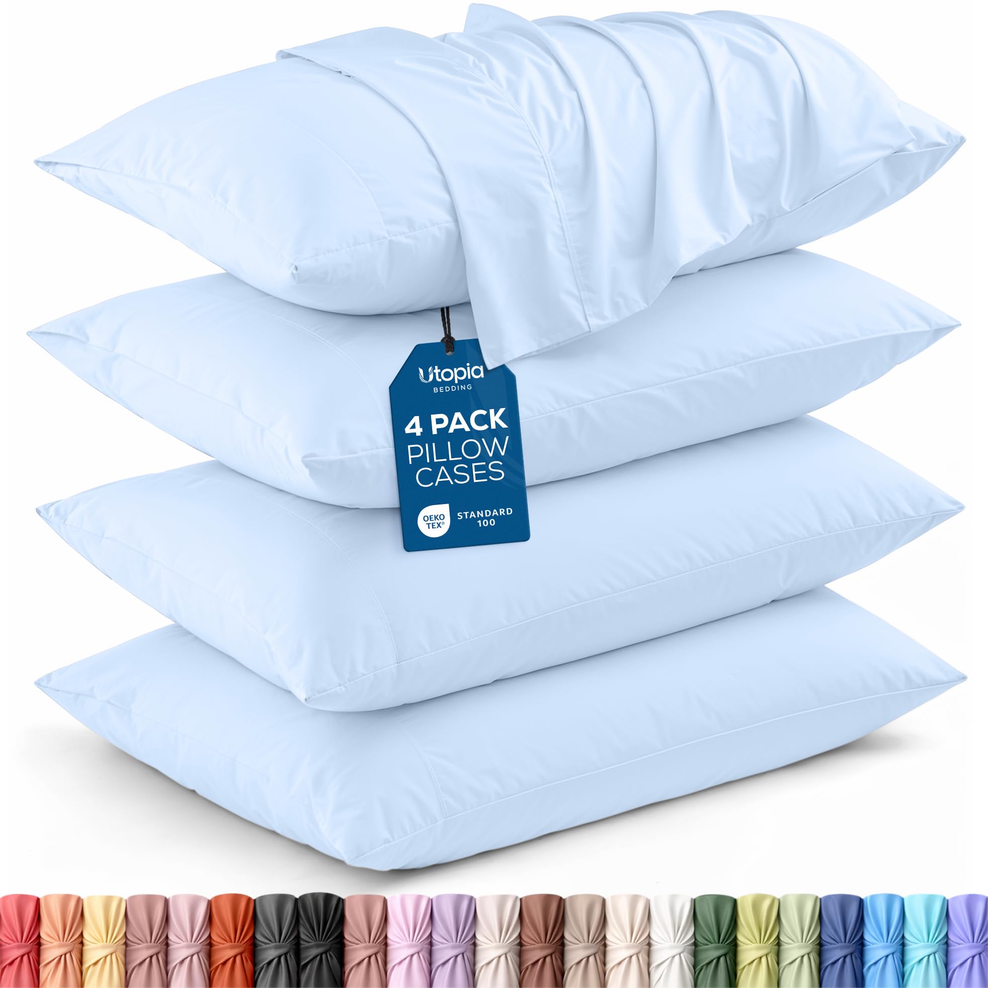 Utopia Bedding King Pillow Cases - 12 Pack - Envelope Closure - Soft Brushed Microfiber Fabric - Shrinkage and Fade Resistant Pillow Covers King Size 20 X 40 Inches (King, White)