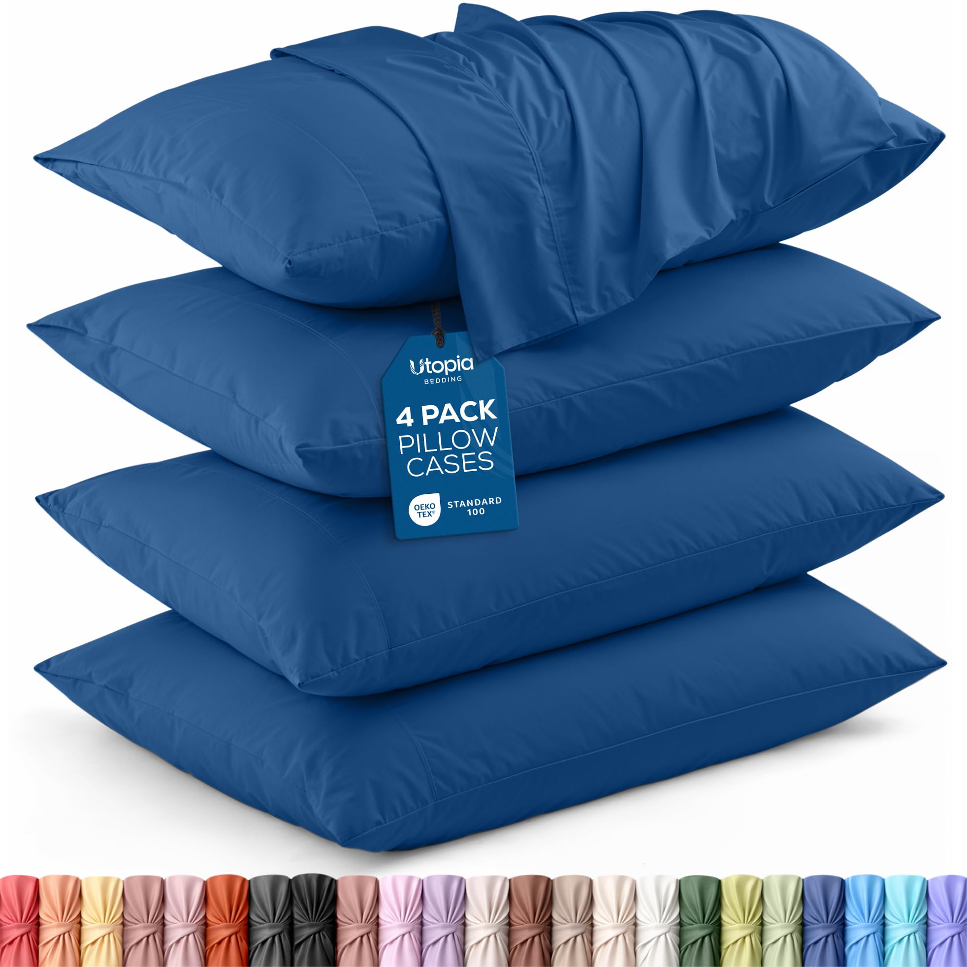 Utopia Bedding King Pillow Cases - 12 Pack - Envelope Closure - Soft Brushed Microfiber Fabric - Shrinkage and Fade Resistant Pillow Covers King Size 20 X 40 Inches (King, White)