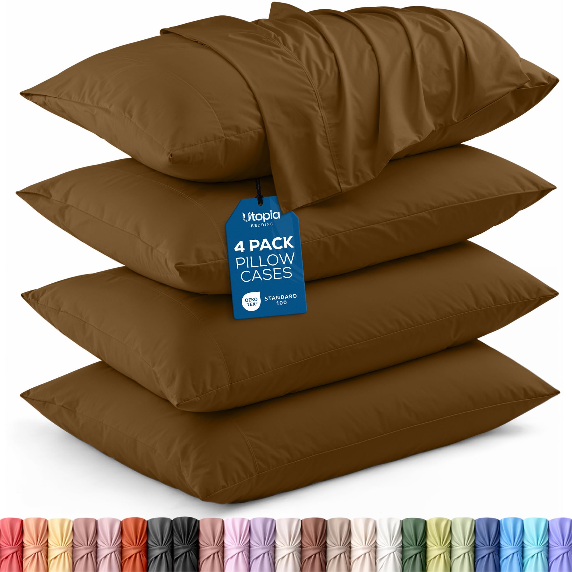 Utopia Bedding King Pillow Cases - 12 Pack - Envelope Closure - Soft Brushed Microfiber Fabric - Shrinkage and Fade Resistant Pillow Covers King Size 20 X 40 Inches (King, White)