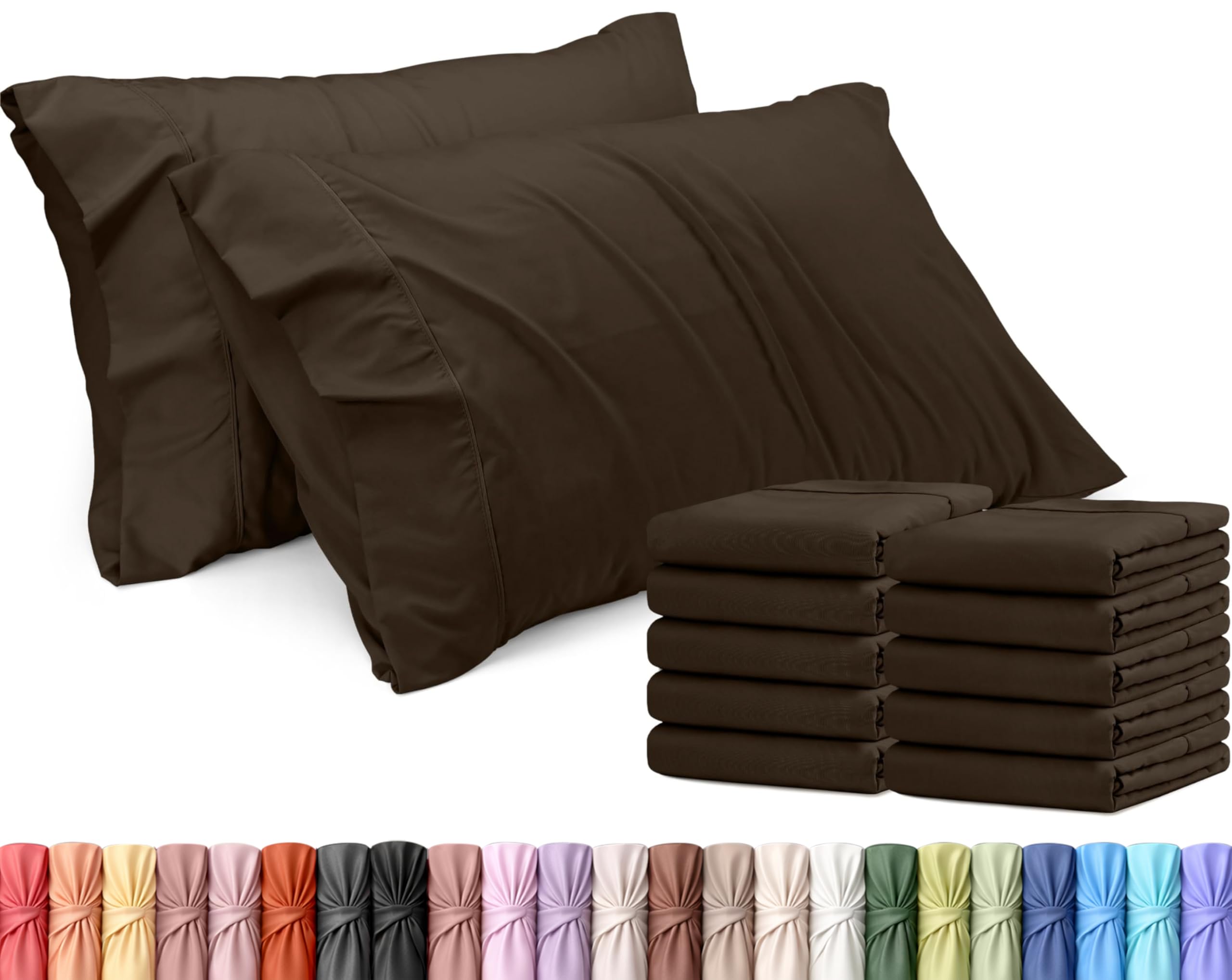 Utopia Bedding King Pillow Cases - 12 Pack - Envelope Closure - Soft Brushed Microfiber Fabric - Shrinkage and Fade Resistant Pillow Covers King Size 20 X 40 Inches (King, White)
