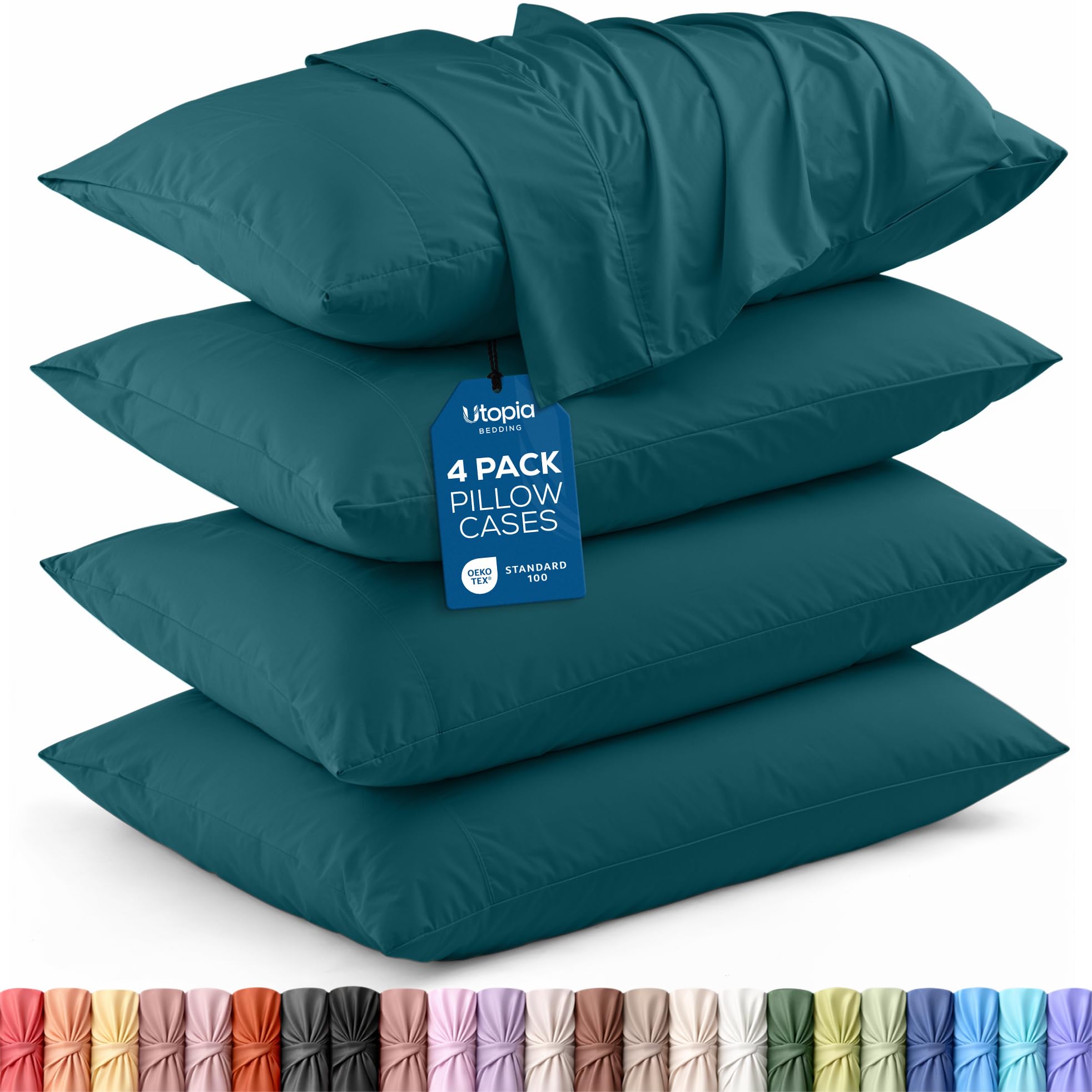 Utopia Bedding King Pillow Cases - 12 Pack - Envelope Closure - Soft Brushed Microfiber Fabric - Shrinkage and Fade Resistant Pillow Covers King Size 20 X 40 Inches (King, White)