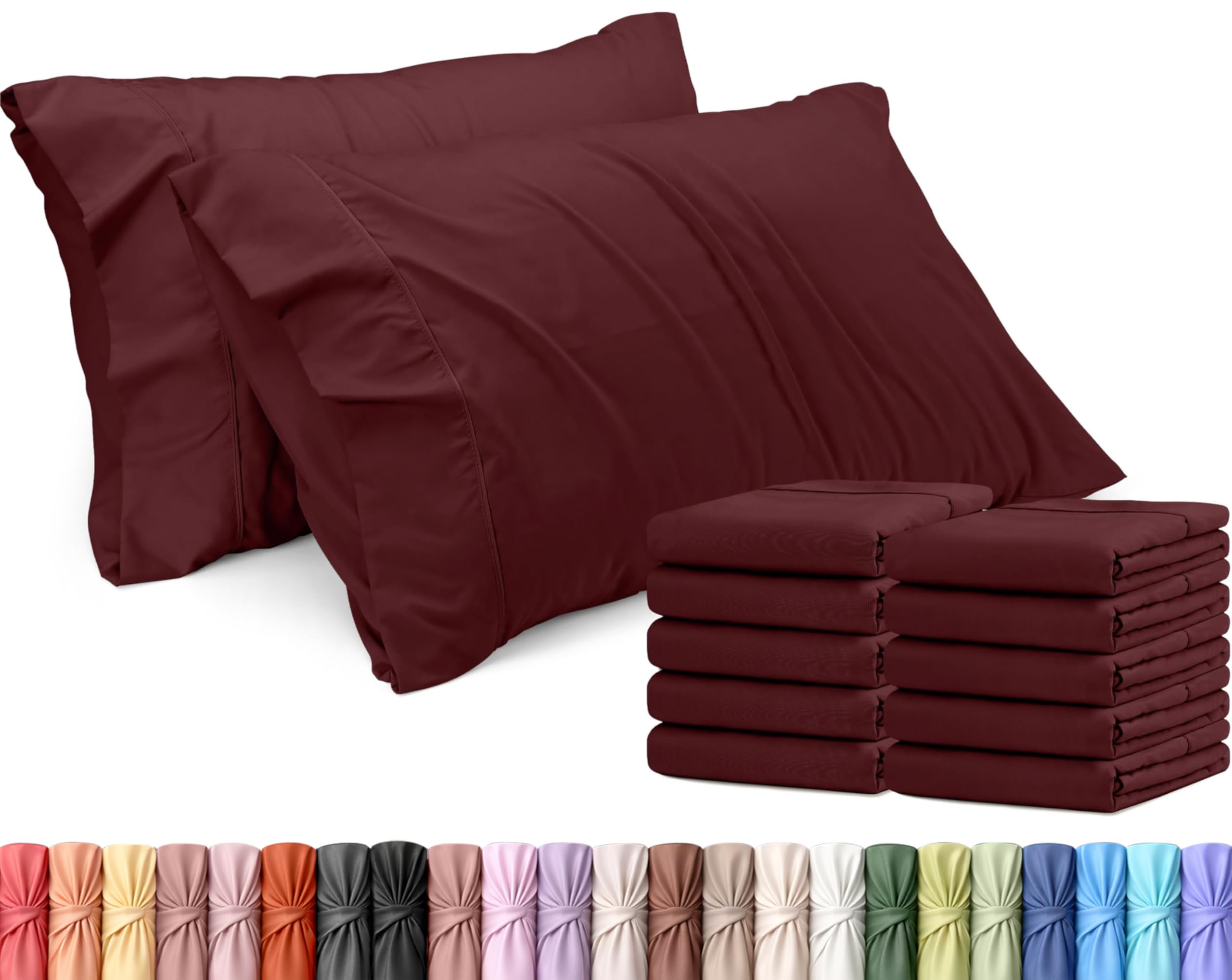 Utopia Bedding King Pillow Cases - 12 Pack - Envelope Closure - Soft Brushed Microfiber Fabric - Shrinkage and Fade Resistant Pillow Covers King Size 20 X 40 Inches (King, White)