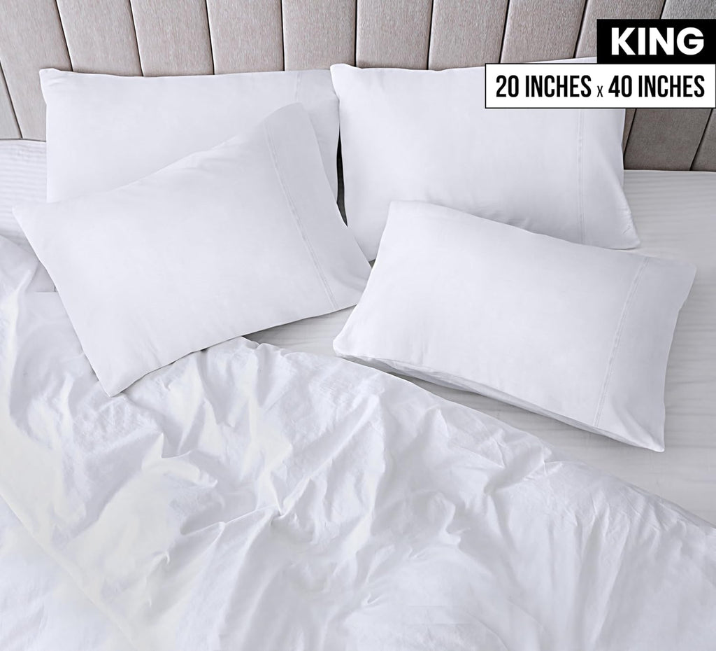 Utopia Bedding King Pillow Cases - 12 Pack - Envelope Closure - Soft Brushed Microfiber Fabric - Shrinkage and Fade Resistant Pillow Covers King Size 20 X 40 Inches (King, White)