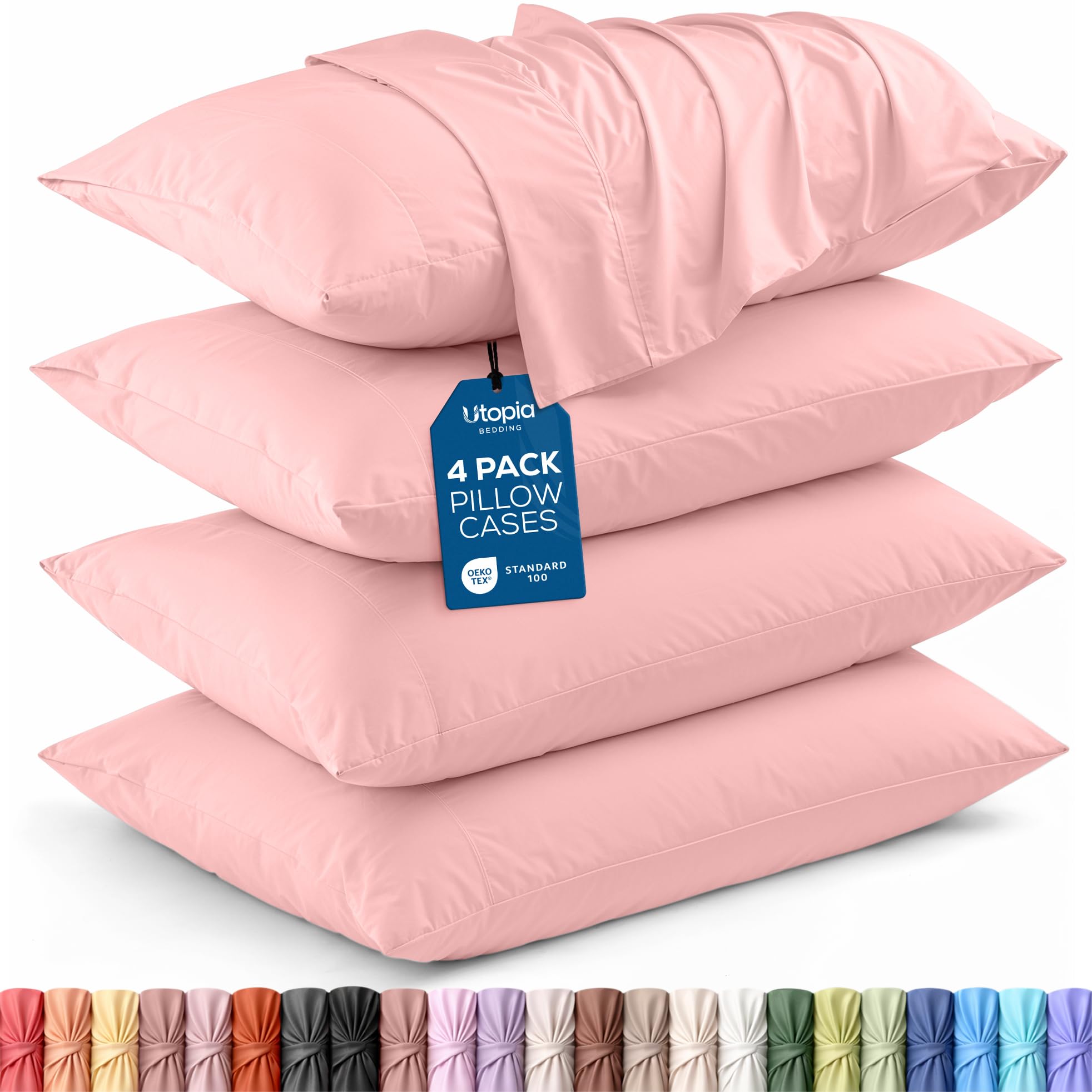 Utopia Bedding King Pillow Cases - 12 Pack - Envelope Closure - Soft Brushed Microfiber Fabric - Shrinkage and Fade Resistant Pillow Covers King Size 20 X 40 Inches (King, White)