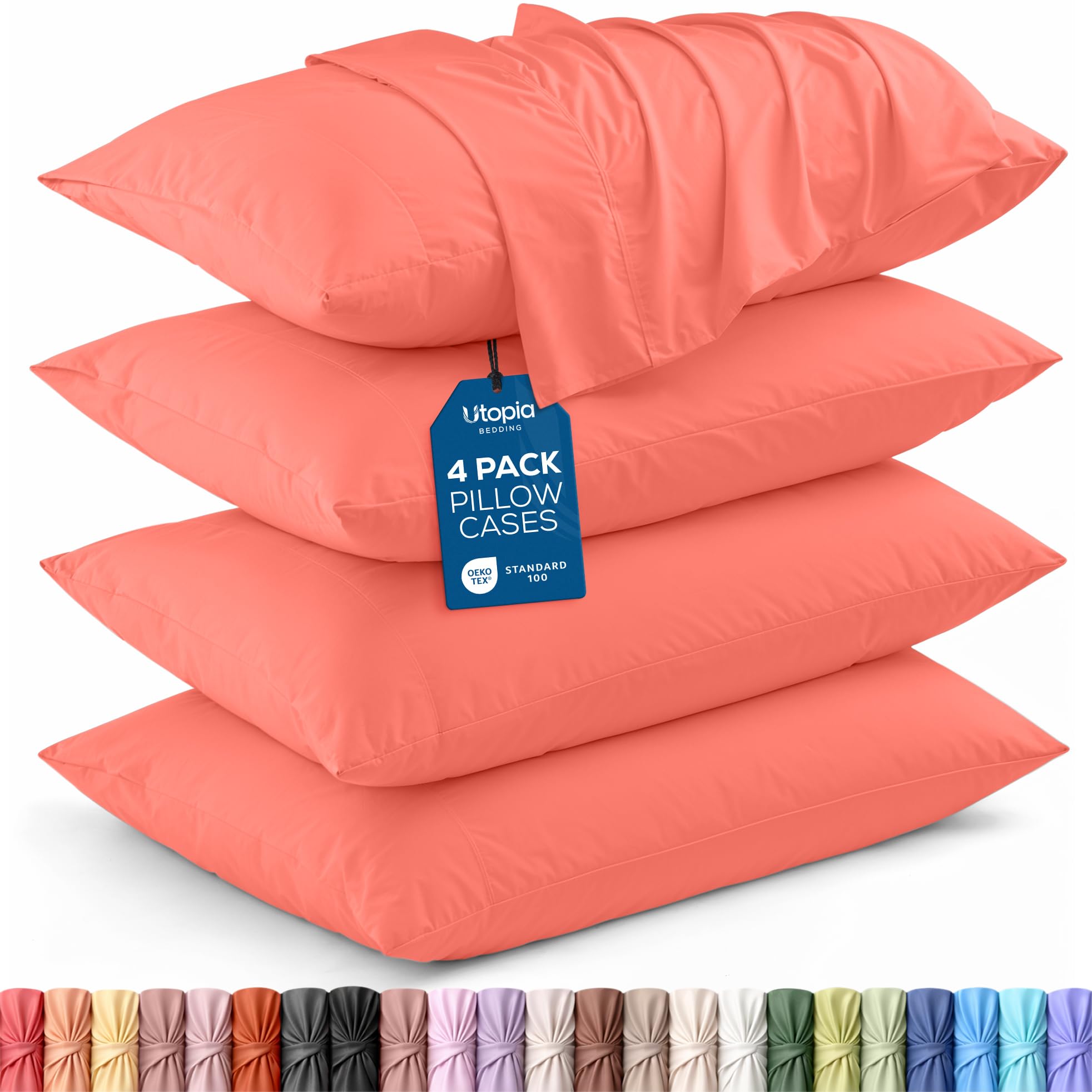 Utopia Bedding King Pillow Cases - 12 Pack - Envelope Closure - Soft Brushed Microfiber Fabric - Shrinkage and Fade Resistant Pillow Covers King Size 20 X 40 Inches (King, White)