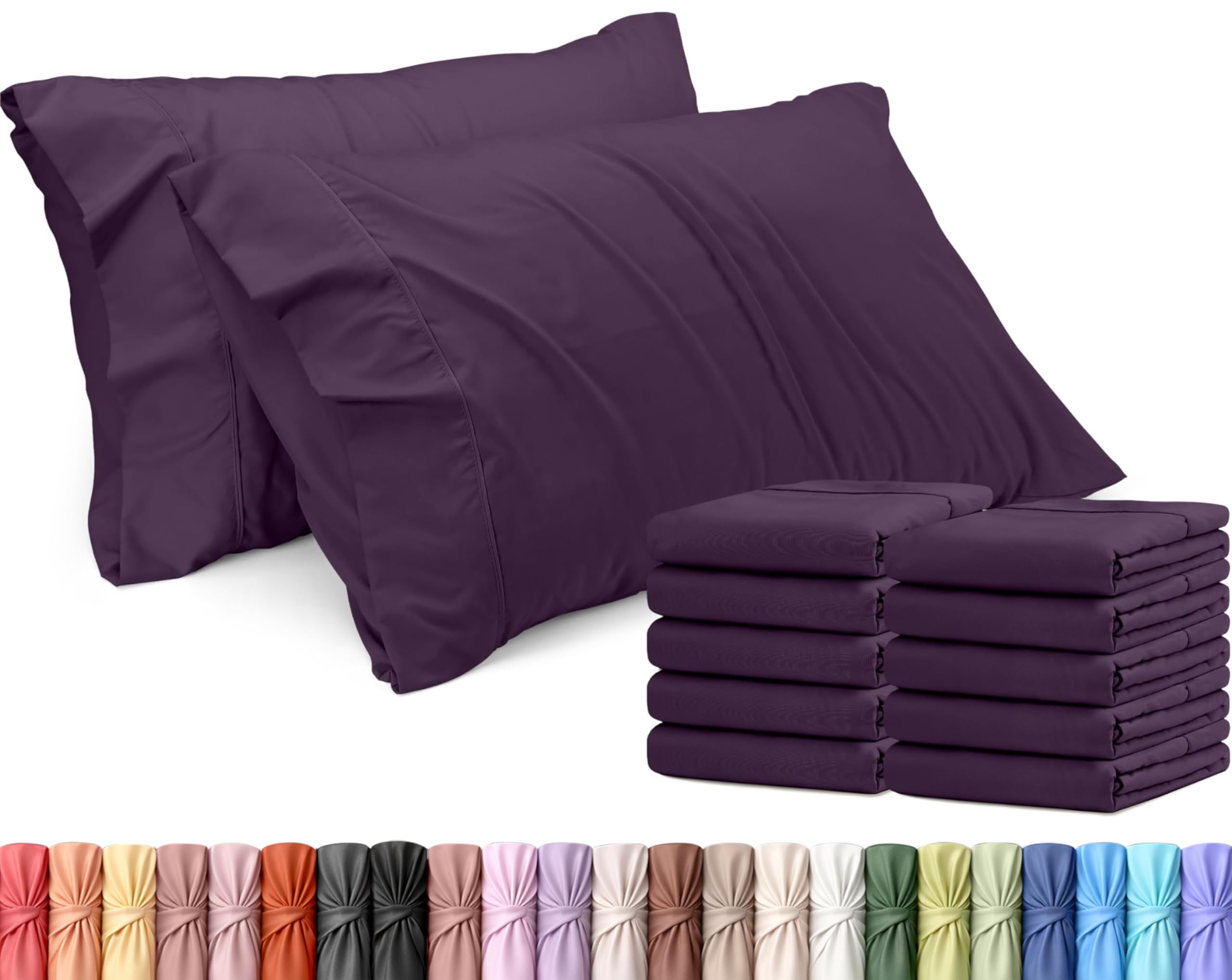 Utopia Bedding King Pillow Cases - 12 Pack - Envelope Closure - Soft Brushed Microfiber Fabric - Shrinkage and Fade Resistant Pillow Covers King Size 20 X 40 Inches (King, White)