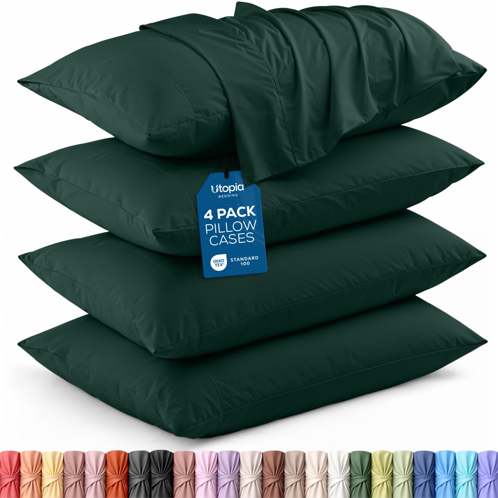 Utopia Bedding King Pillow Cases - 12 Pack - Envelope Closure - Soft Brushed Microfiber Fabric - Shrinkage and Fade Resistant Pillow Covers King Size 20 X 40 Inches (King, White)