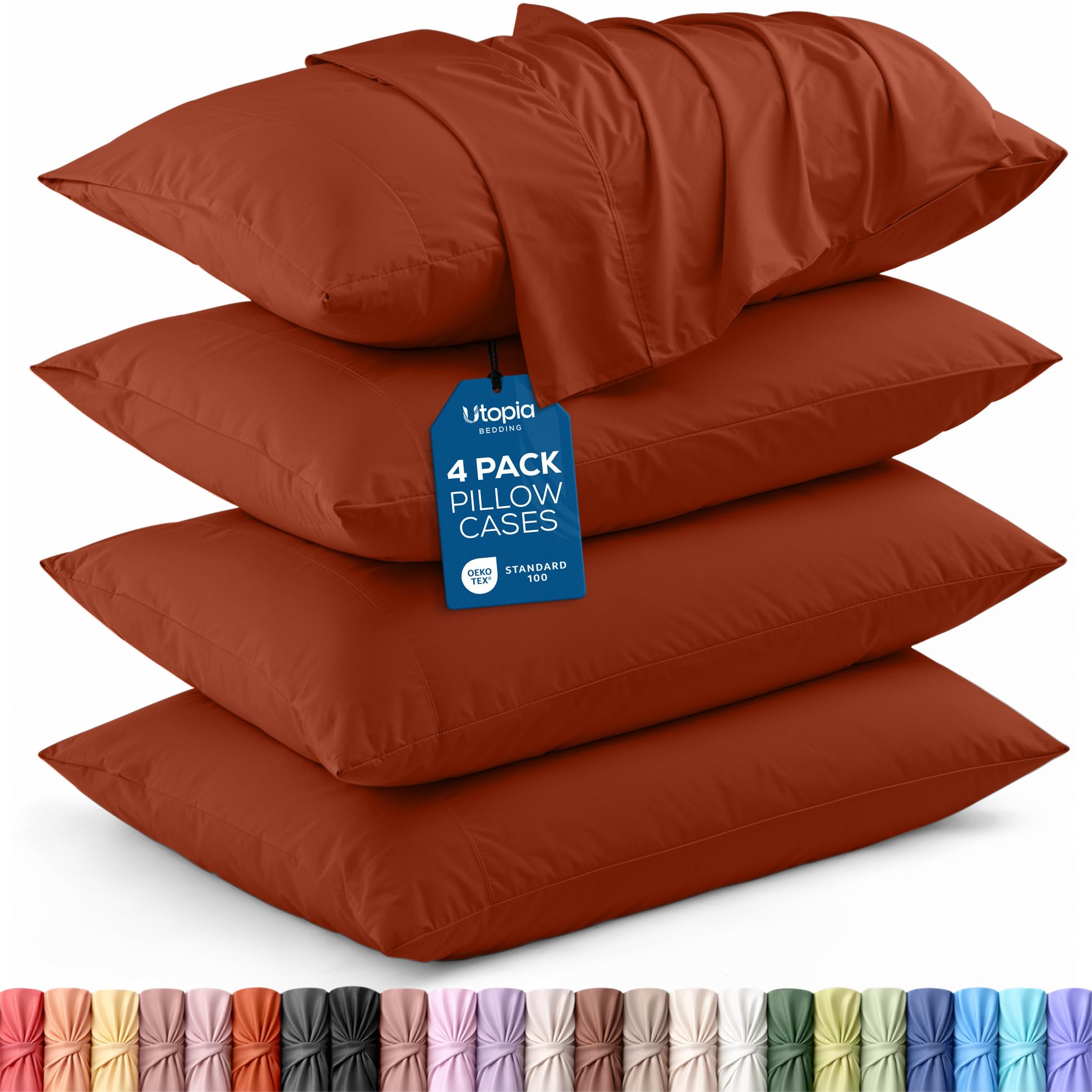 Utopia Bedding King Pillow Cases - 12 Pack - Envelope Closure - Soft Brushed Microfiber Fabric - Shrinkage and Fade Resistant Pillow Covers King Size 20 X 40 Inches (King, White)