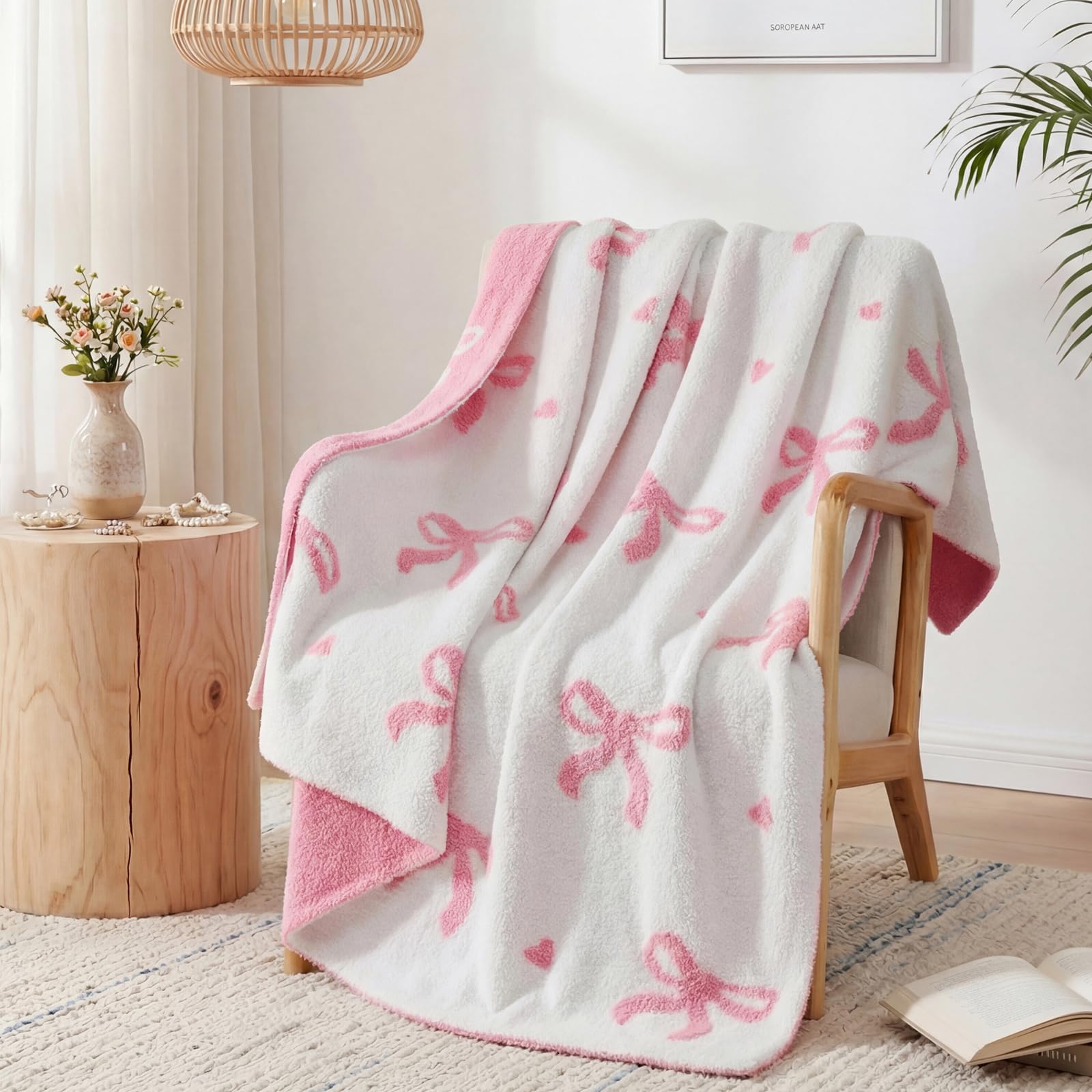WRENSONGE Throw Blanket Cationic Dyeing Taupe Soft Cozy Fluffy Warm Hand Made Throw Blankets for Couch, Sofa, Chair, Bed, Camping, Picnic, Travel Lightweight Bed Blanket - 50"*60"