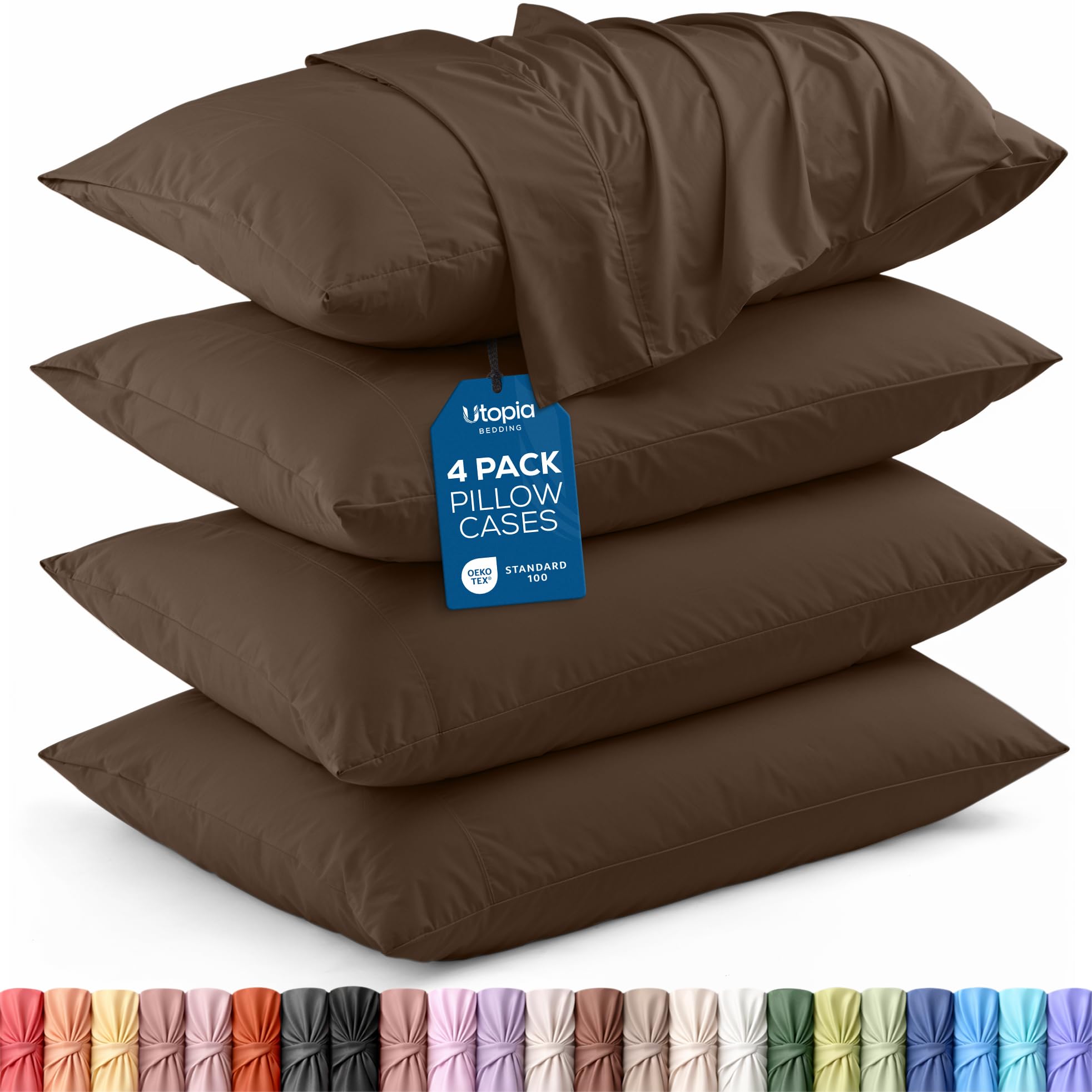 Utopia Bedding King Pillow Cases - 12 Pack - Envelope Closure - Soft Brushed Microfiber Fabric - Shrinkage and Fade Resistant Pillow Covers King Size 20 X 40 Inches (King, White)