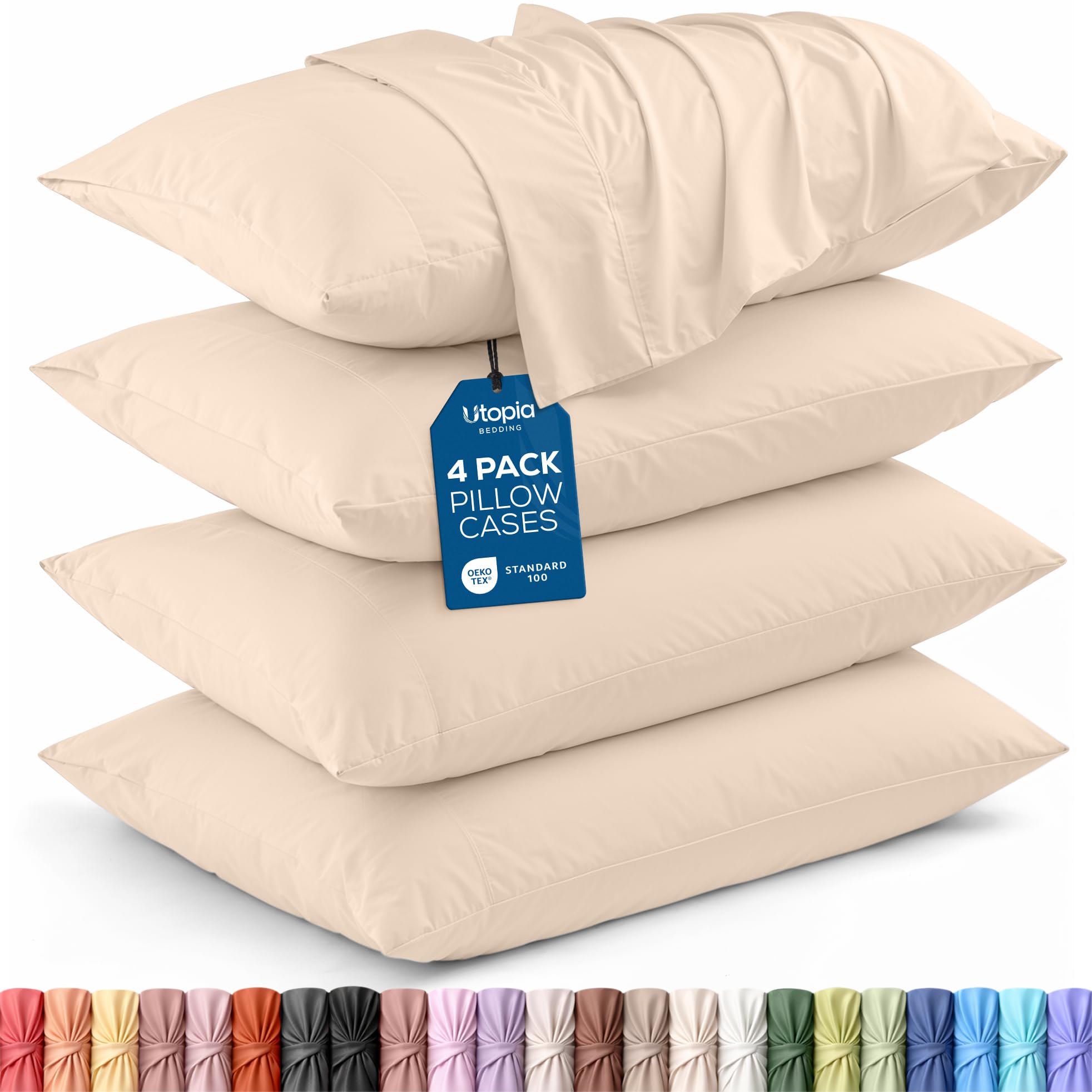 Utopia Bedding King Pillow Cases - 12 Pack - Envelope Closure - Soft Brushed Microfiber Fabric - Shrinkage and Fade Resistant Pillow Covers King Size 20 X 40 Inches (King, White)