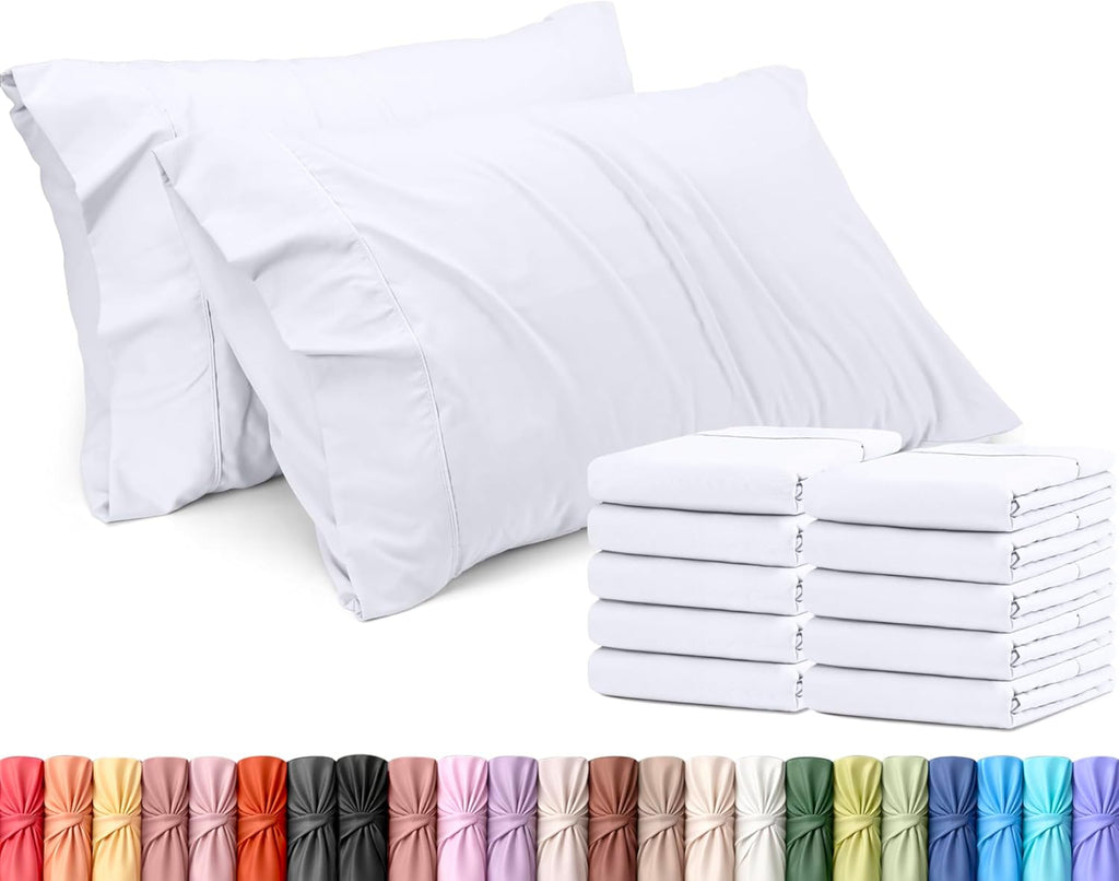 Utopia Bedding King Pillow Cases - 12 Pack - Envelope Closure - Soft Brushed Microfiber Fabric - Shrinkage and Fade Resistant Pillow Covers King Size 20 X 40 Inches (King, White)