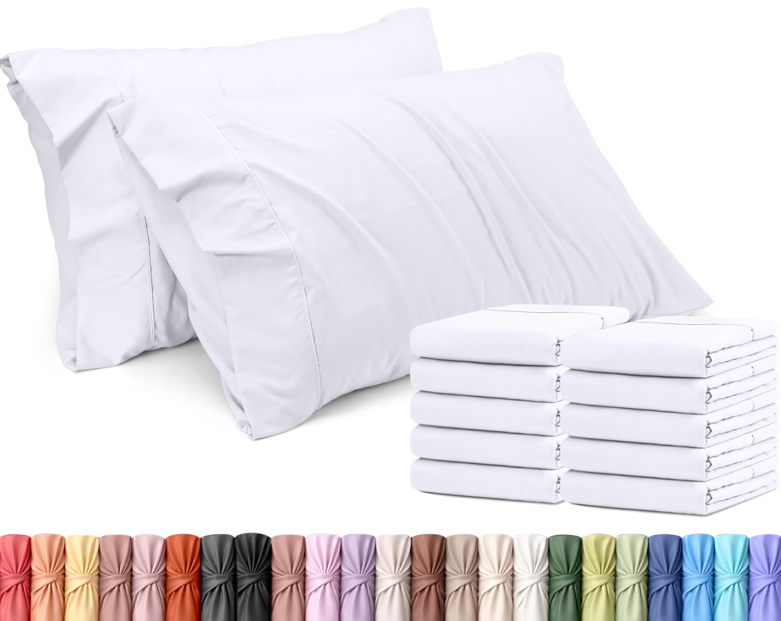 Utopia Bedding King Pillow Cases - 12 Pack - Envelope Closure - Soft Brushed Microfiber Fabric - Shrinkage and Fade Resistant Pillow Covers King Size 20 X 40 Inches (King, White)