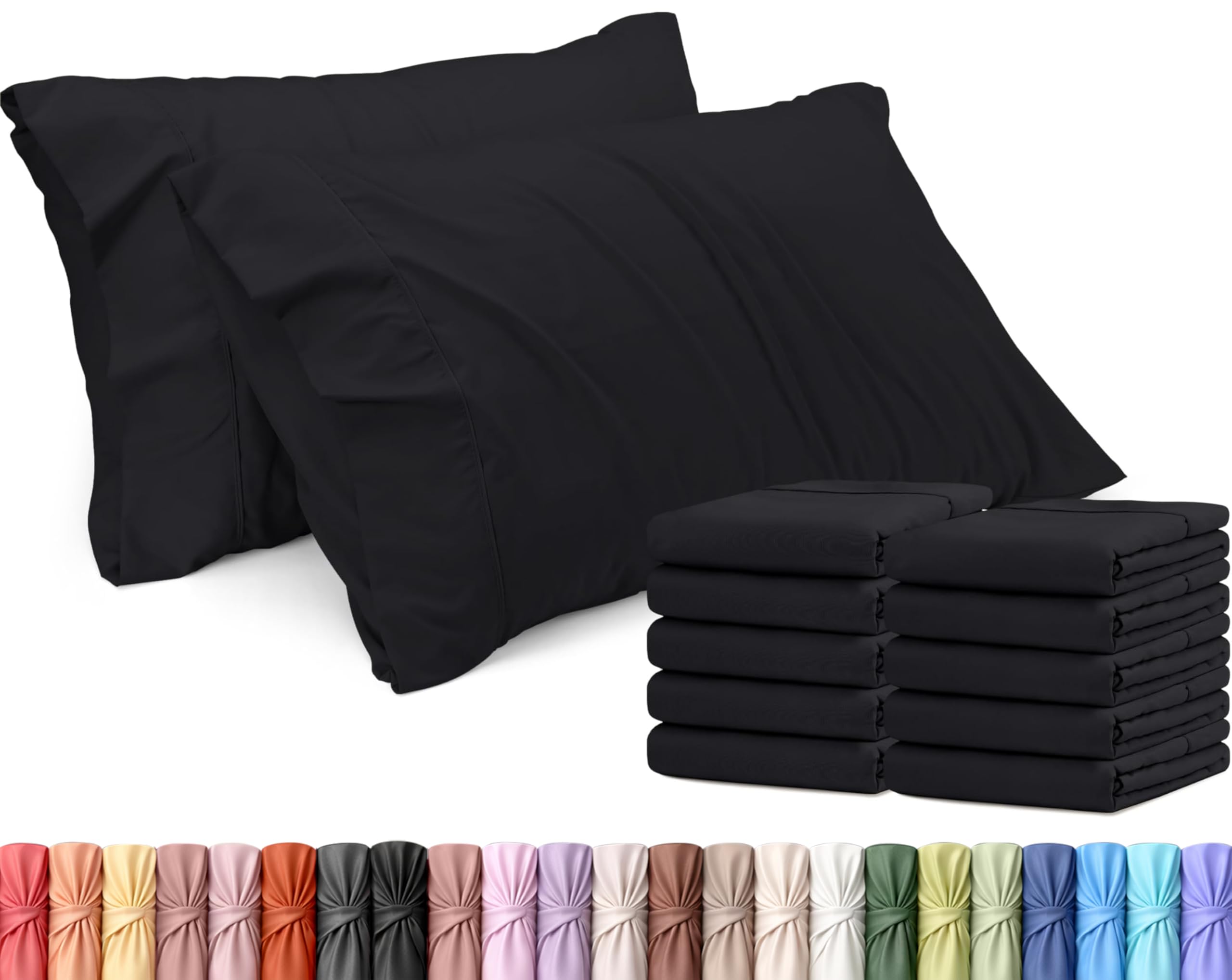 Utopia Bedding King Pillow Cases - 12 Pack - Envelope Closure - Soft Brushed Microfiber Fabric - Shrinkage and Fade Resistant Pillow Covers King Size 20 X 40 Inches (King, White)