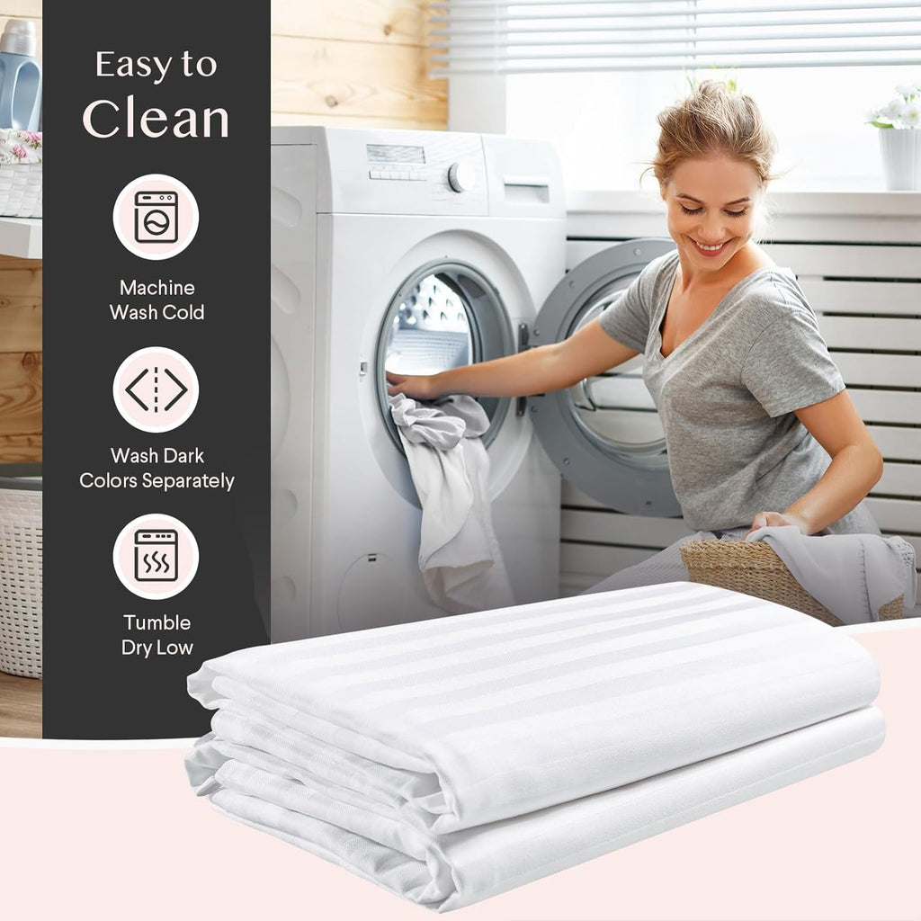 FAUNNA 600TC 100% Cotton Pillow Protectors, Queen Size (20x30), 4 Pack, Oeko-TEX Certified, Hotel Grade Pillow Cover with Silent Zipper, Zip Up Pillow Cases, White