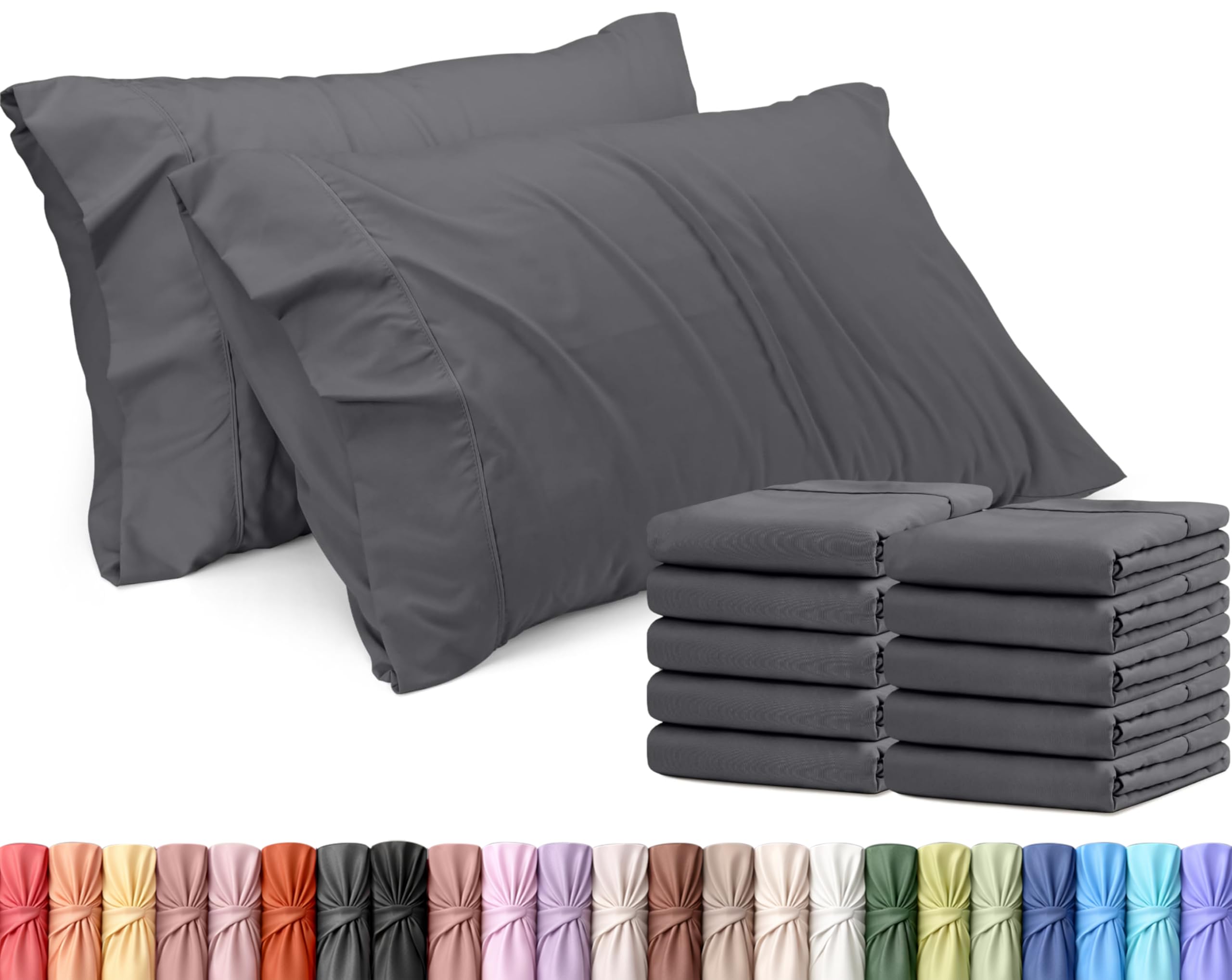 Utopia Bedding King Pillow Cases - 12 Pack - Envelope Closure - Soft Brushed Microfiber Fabric - Shrinkage and Fade Resistant Pillow Covers King Size 20 X 40 Inches (King, White)