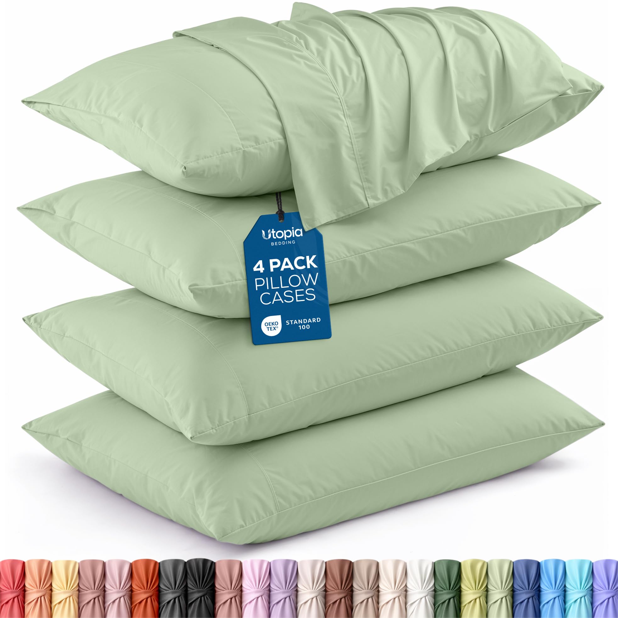 Utopia Bedding King Pillow Cases - 12 Pack - Envelope Closure - Soft Brushed Microfiber Fabric - Shrinkage and Fade Resistant Pillow Covers King Size 20 X 40 Inches (King, White)