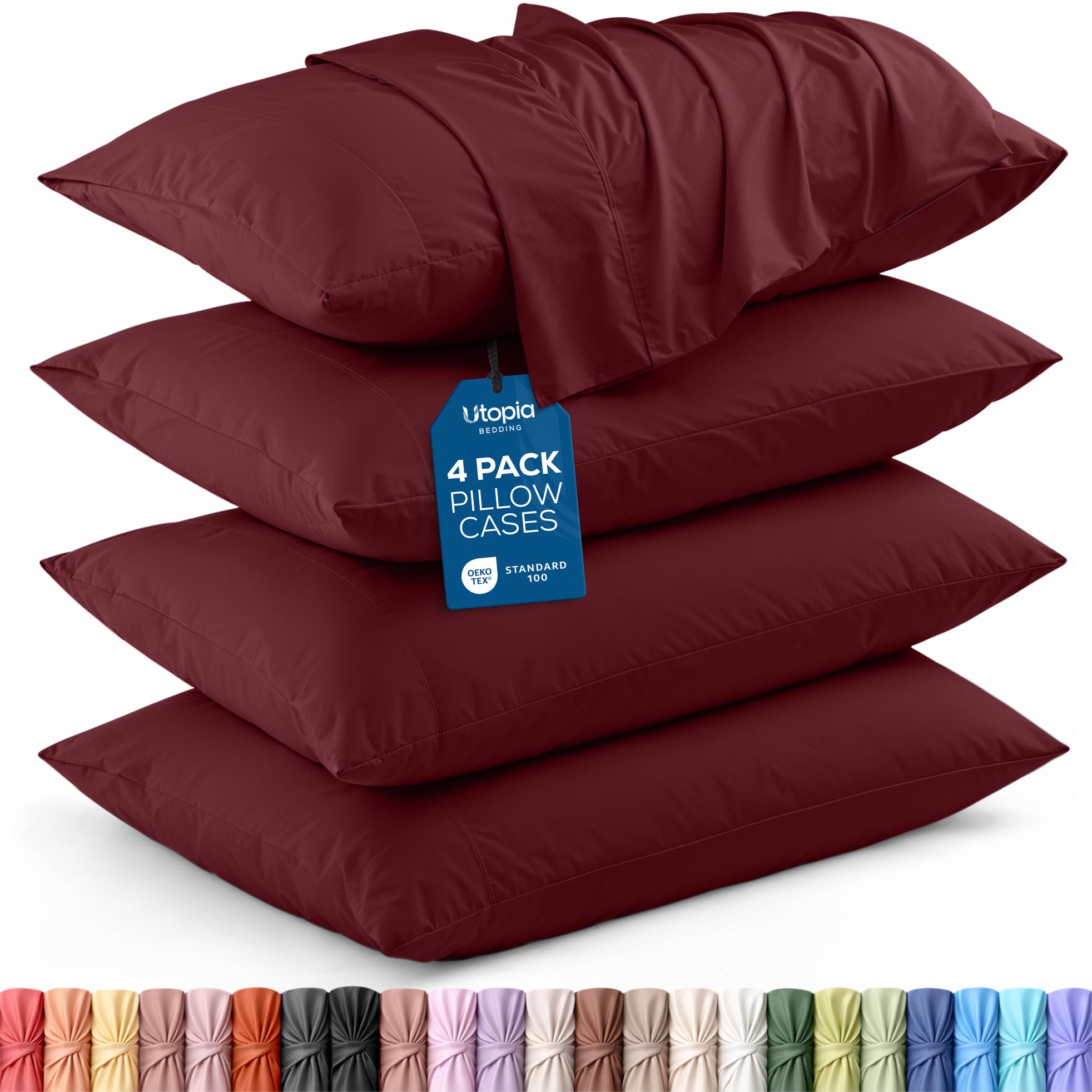 Utopia Bedding King Pillow Cases - 12 Pack - Envelope Closure - Soft Brushed Microfiber Fabric - Shrinkage and Fade Resistant Pillow Covers King Size 20 X 40 Inches (King, White)