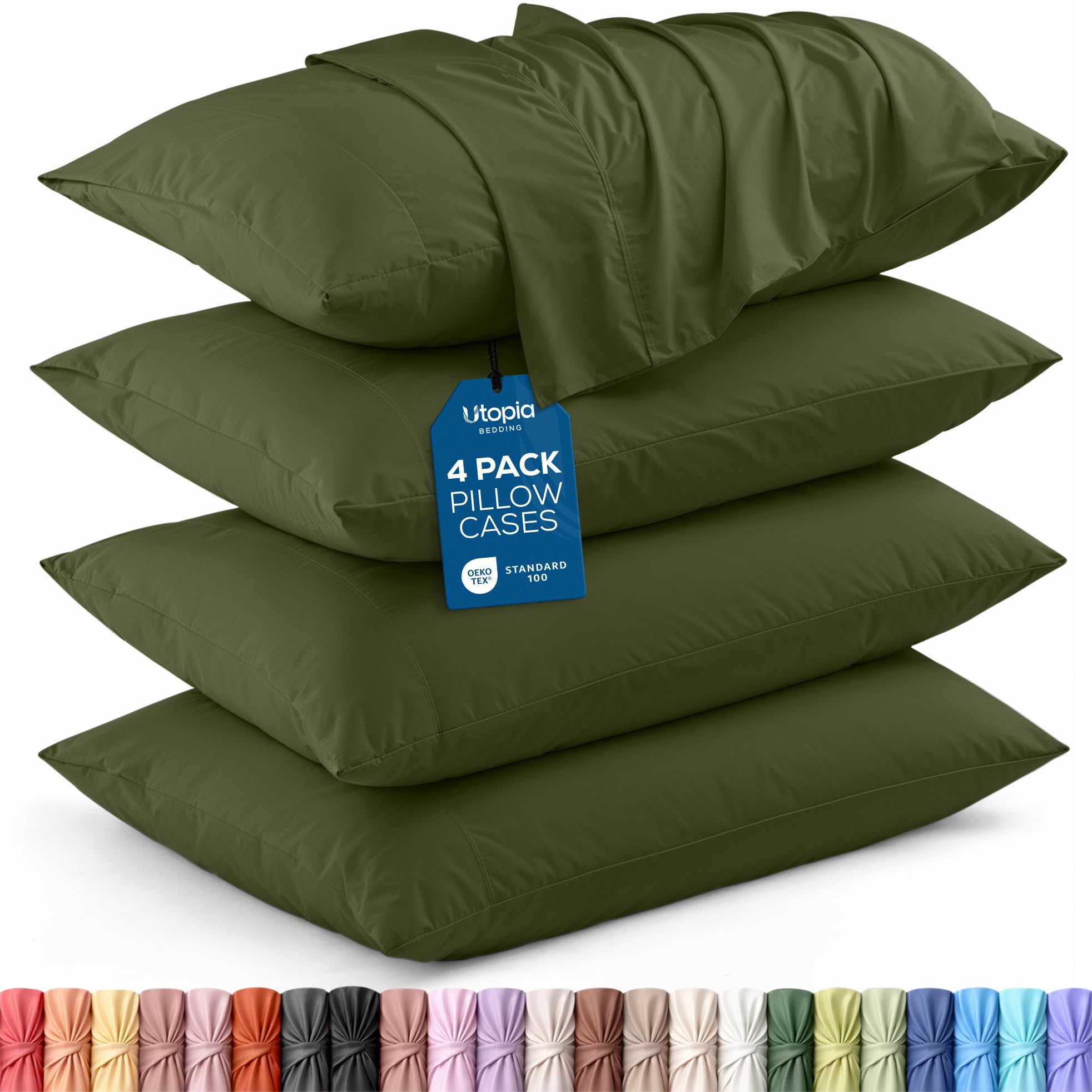 Utopia Bedding King Pillow Cases - 12 Pack - Envelope Closure - Soft Brushed Microfiber Fabric - Shrinkage and Fade Resistant Pillow Covers King Size 20 X 40 Inches (King, White)