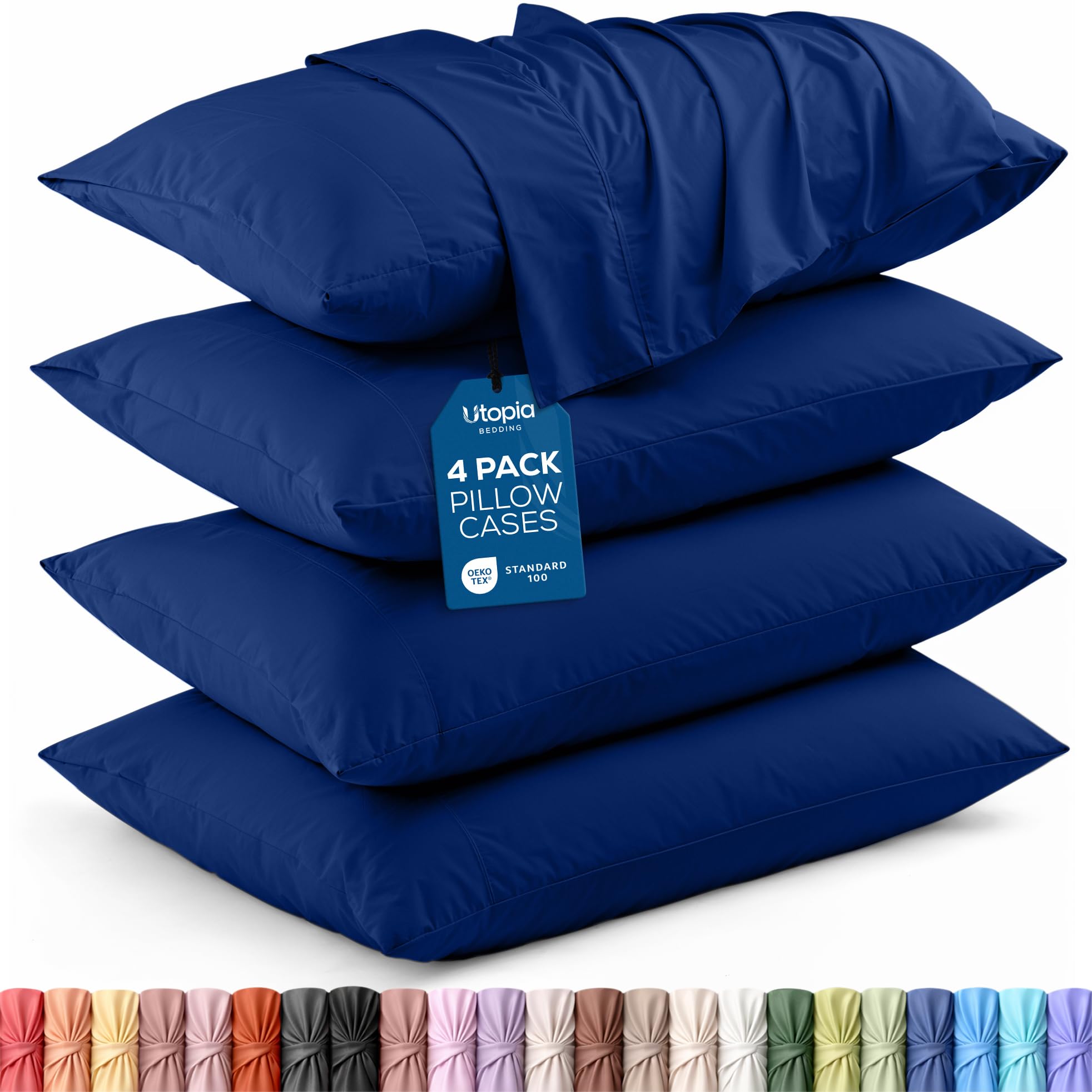 Utopia Bedding King Pillow Cases - 12 Pack - Envelope Closure - Soft Brushed Microfiber Fabric - Shrinkage and Fade Resistant Pillow Covers King Size 20 X 40 Inches (King, White)