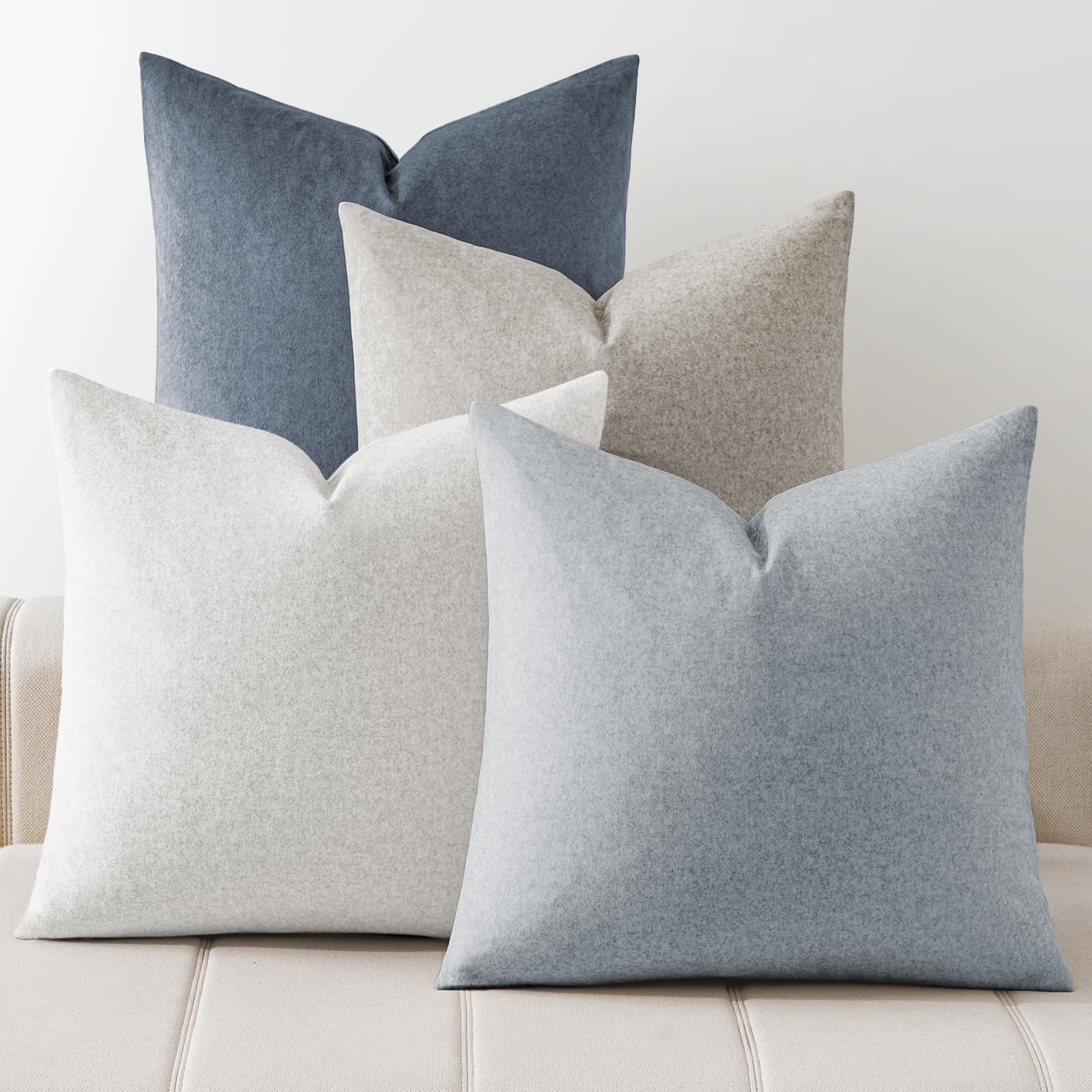 a moment Waterproof Throw Pillow Covers Set of 4,20x20 Inch Outdoor Stain Resistant Pet Friendly Pillowcases Cushion Covers for Patio Sofa and Living Room,Green