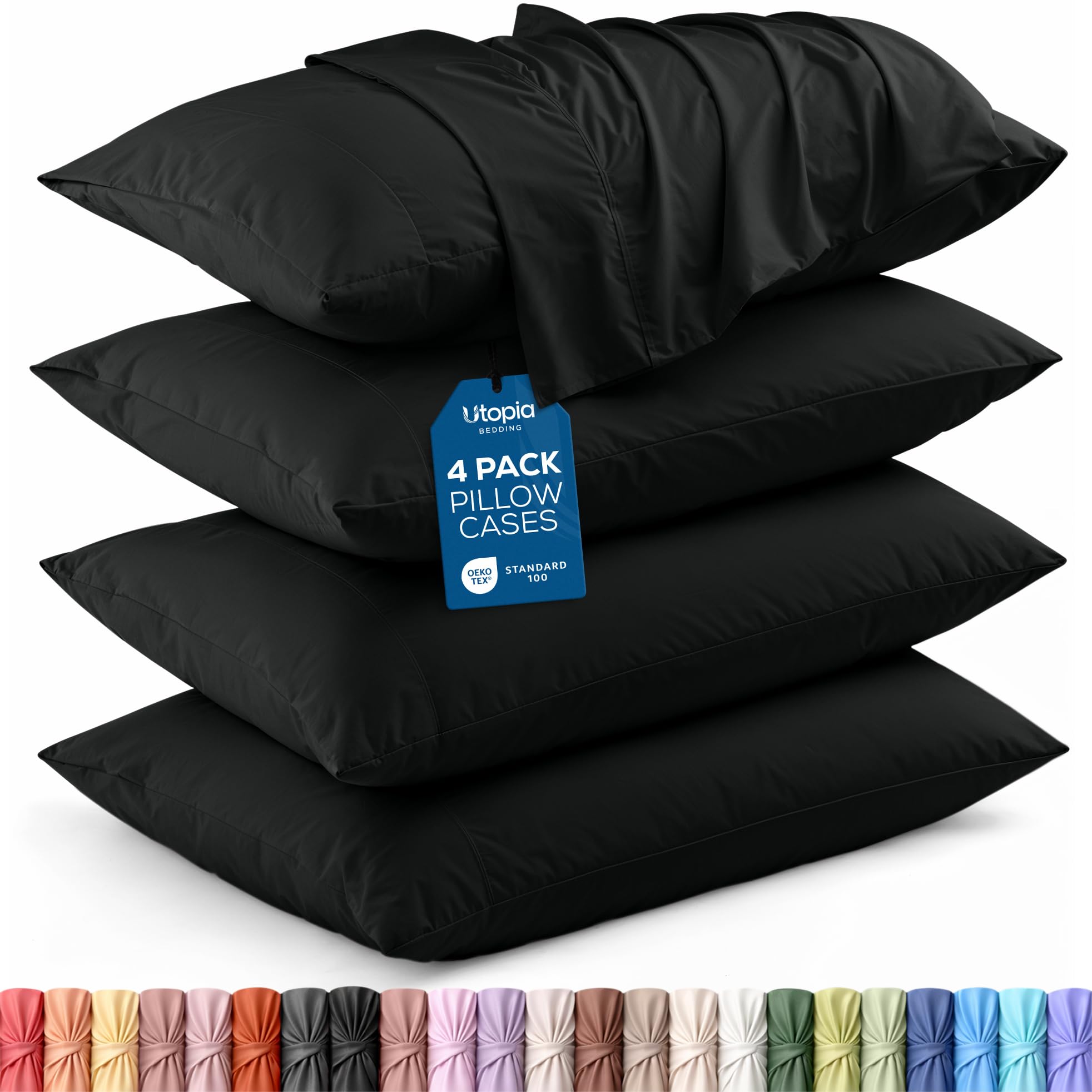 Utopia Bedding King Pillow Cases - 12 Pack - Envelope Closure - Soft Brushed Microfiber Fabric - Shrinkage and Fade Resistant Pillow Covers King Size 20 X 40 Inches (King, White)
