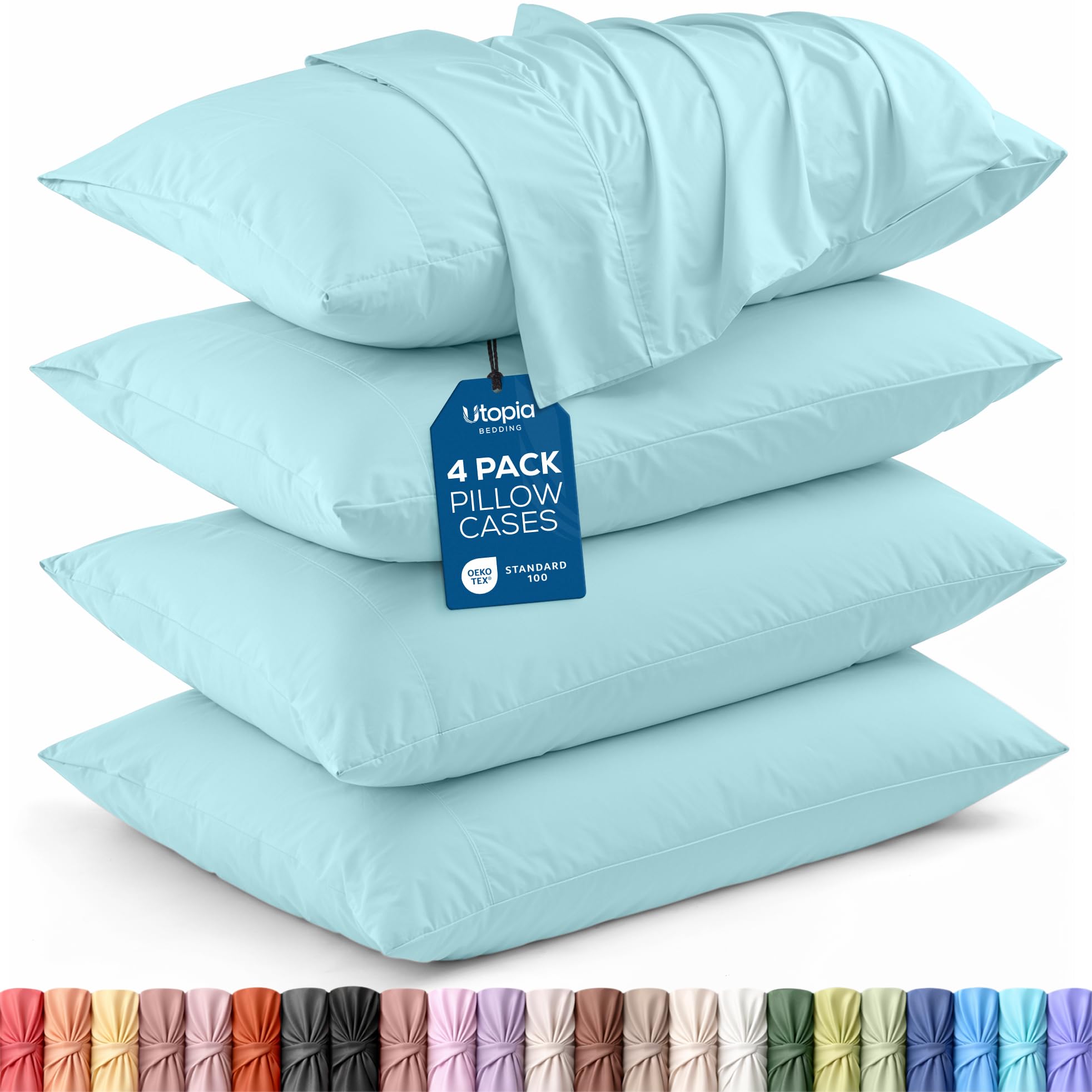 Utopia Bedding King Pillow Cases - 12 Pack - Envelope Closure - Soft Brushed Microfiber Fabric - Shrinkage and Fade Resistant Pillow Covers King Size 20 X 40 Inches (King, White)