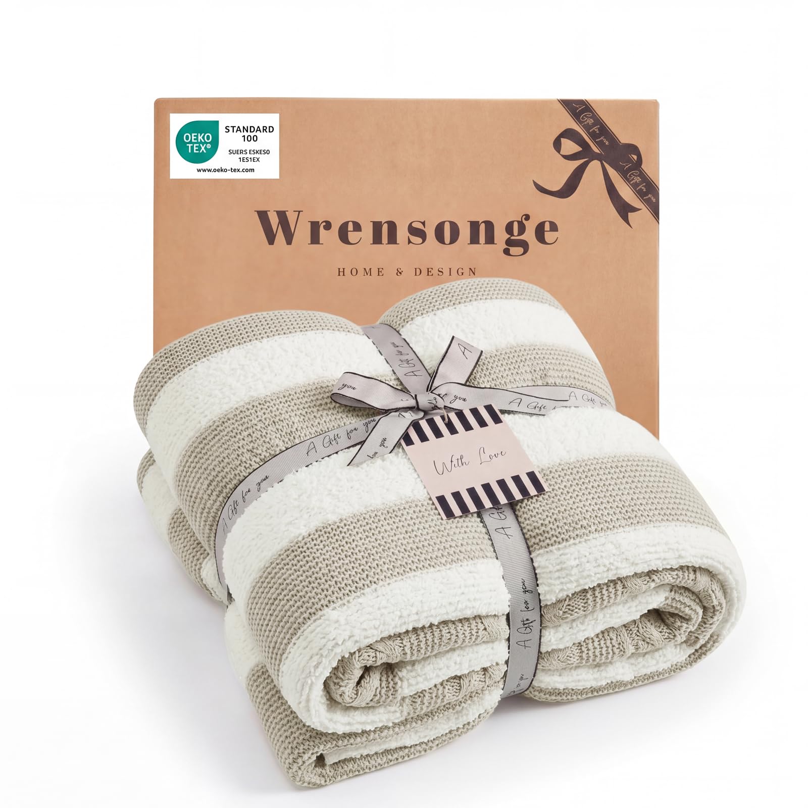 WRENSONGE Throw Blanket Cationic Dyeing Taupe Soft Cozy Fluffy Warm Hand Made Throw Blankets for Couch, Sofa, Chair, Bed, Camping, Picnic, Travel Lightweight Bed Blanket - 50"*60"