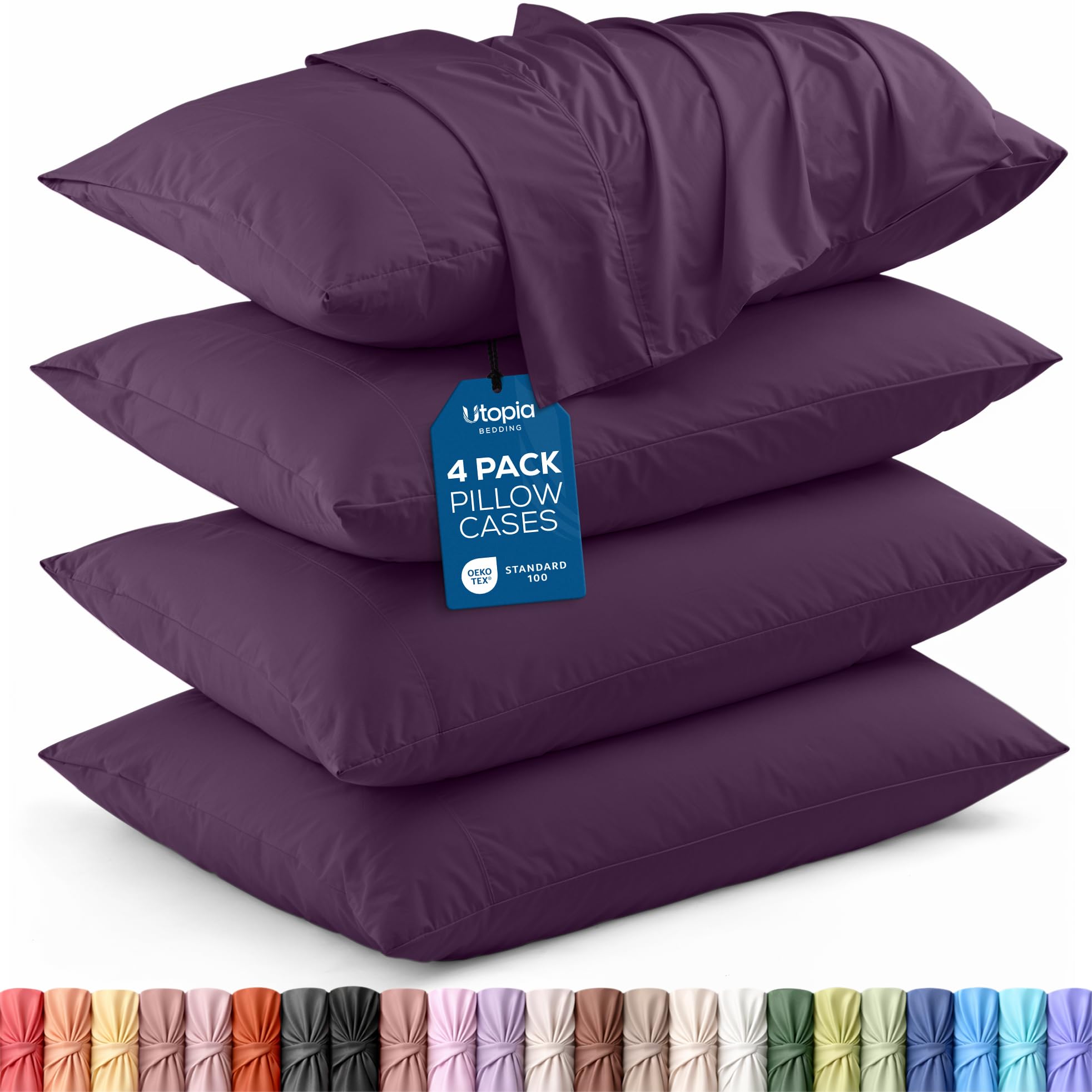 Utopia Bedding King Pillow Cases - 12 Pack - Envelope Closure - Soft Brushed Microfiber Fabric - Shrinkage and Fade Resistant Pillow Covers King Size 20 X 40 Inches (King, White)