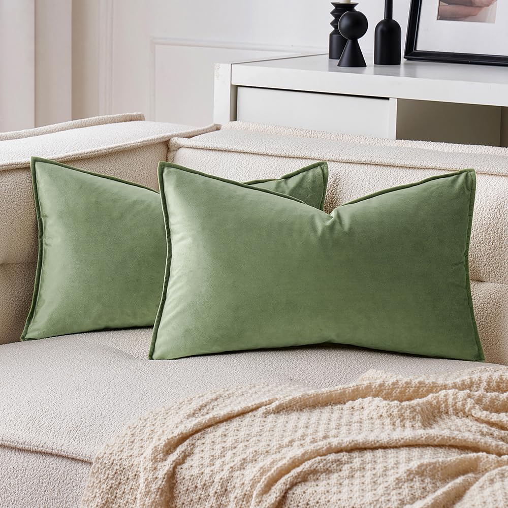 MIULEE Dark Coffee Velvet Throw Pillow Covers 22x22 Taupe Neutral Soft Decorative Solid Square Cushion Cases Pack of 2 Modern Luxury Home Decor for Couch, Sofa, Bedroom