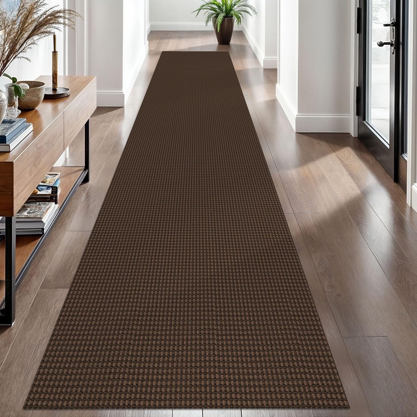 EARTHALL Woven Area Rug 4x6 Ft Washable Rugs for Entryway Non Slip Braided Throw Rugs Bedroom Carpet Cotton Entry Rug Cotton Floor Carpets for Bedroom Dining Room Living Room, Orange/Tan/Brown