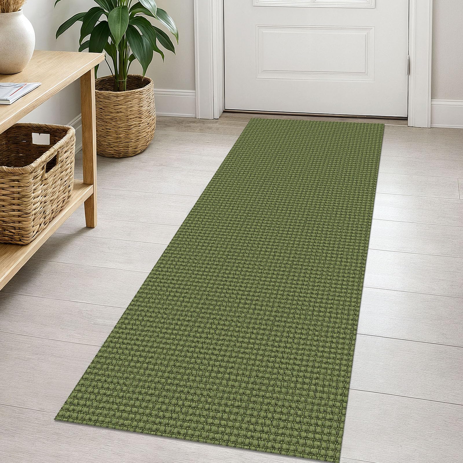 EARTHALL Woven Area Rug 4x6 Ft Washable Rugs for Entryway Non Slip Braided Throw Rugs Bedroom Carpet Cotton Entry Rug Cotton Floor Carpets for Bedroom Dining Room Living Room, Orange/Tan/Brown