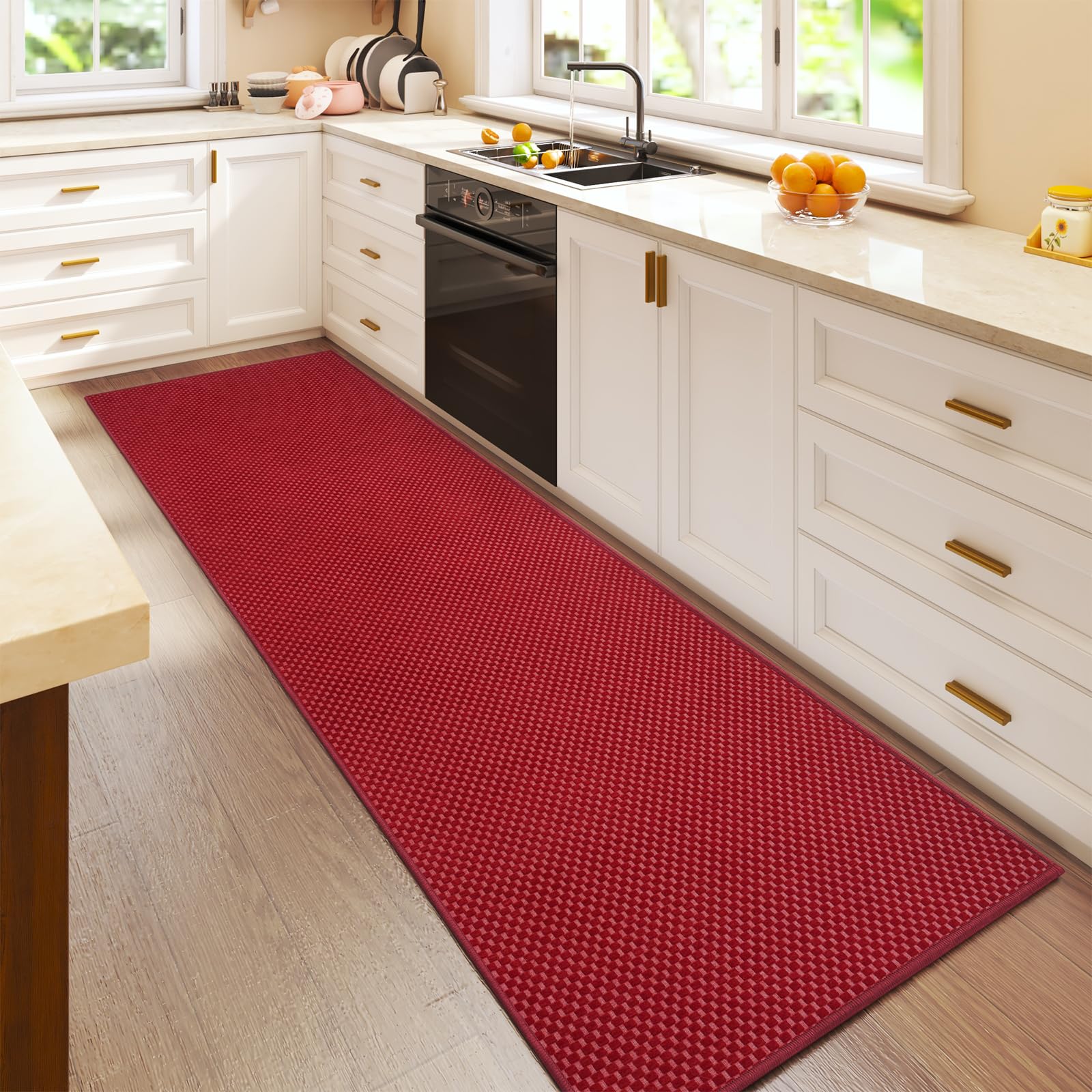 YDKGL Boho Washable Area Rugs 5x7 ft, Non Slip Area Rug for Living Room, Braided Office Rugs Bedroom Rug Woven Washable Indoor Floor Carpets for Office Dining Bedroom Living Room, Easy to Clean, Brown