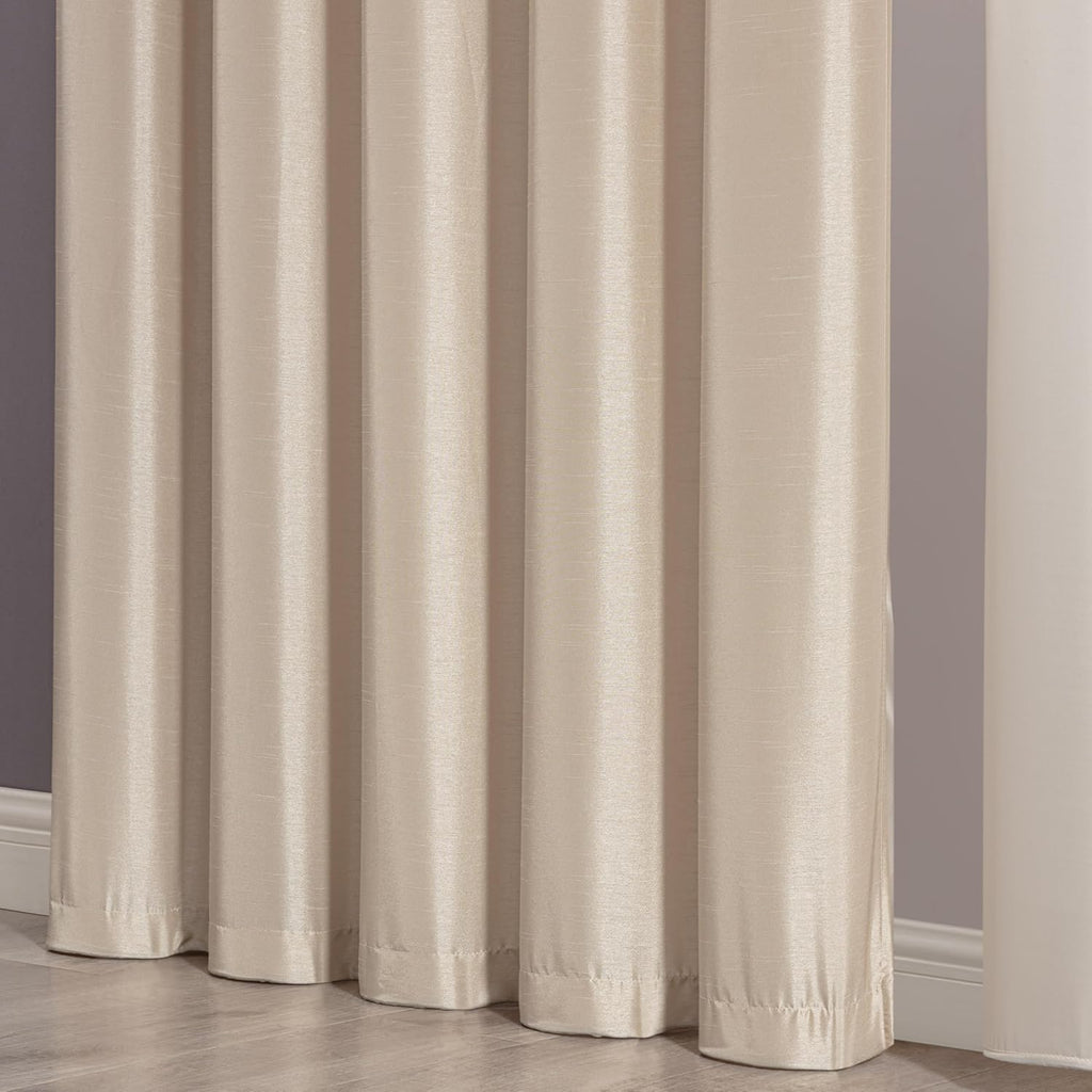 Chezmoi Collection Royale 4-Piece Jacquard Floral Window Curtain/Drape Set with Sheer Backing Valance Tassels, Champagne