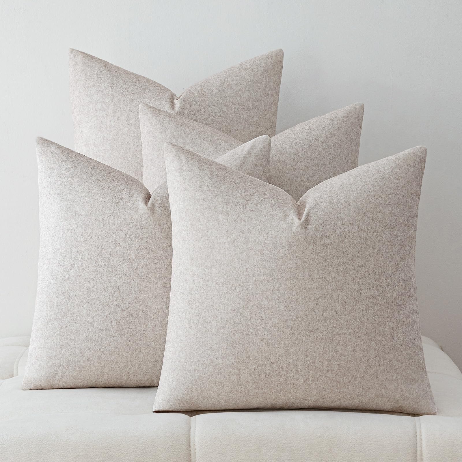 a moment Waterproof Throw Pillow Covers Set of 4,20x20 Inch Outdoor Stain Resistant Pet Friendly Pillowcases Cushion Covers for Patio Sofa and Living Room,Green