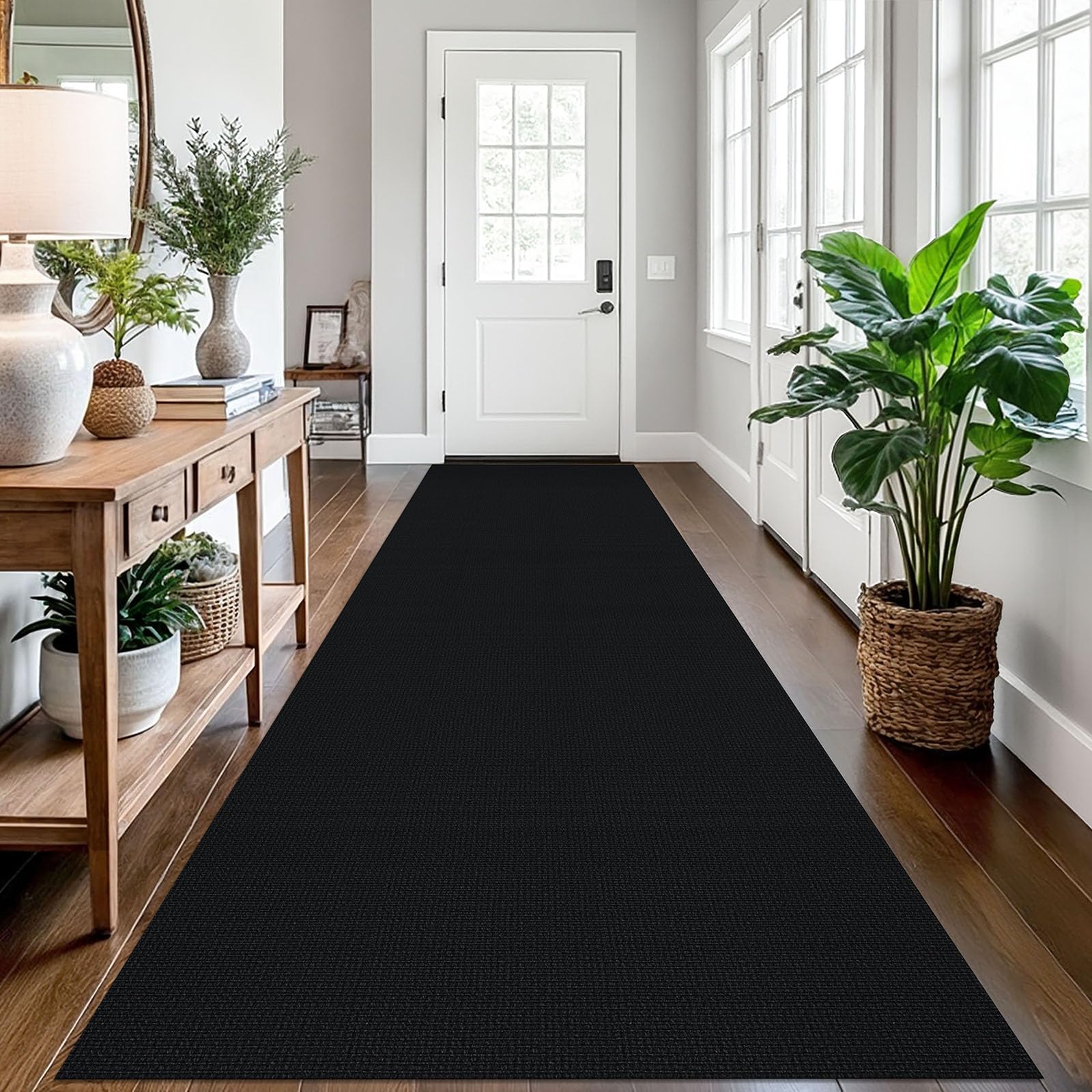 EARTHALL Washable Area Rug 4x6 Ft Non Slip Rugs for Entryway Braided Rubber Backed Bedroom Carpet Cotton Entry Rug Woven Floor Carpets for Bedroom Dining Room Living Room, Send/Beige
