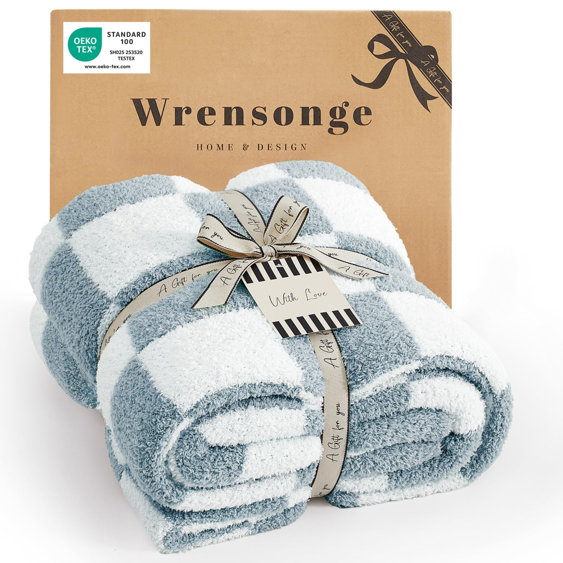 WRENSONGE Throw Blanket Cationic Dyeing Taupe Soft Cozy Fluffy Warm Hand Made Throw Blankets for Couch, Sofa, Chair, Bed, Camping, Picnic, Travel Lightweight Bed Blanket - 50"*60"