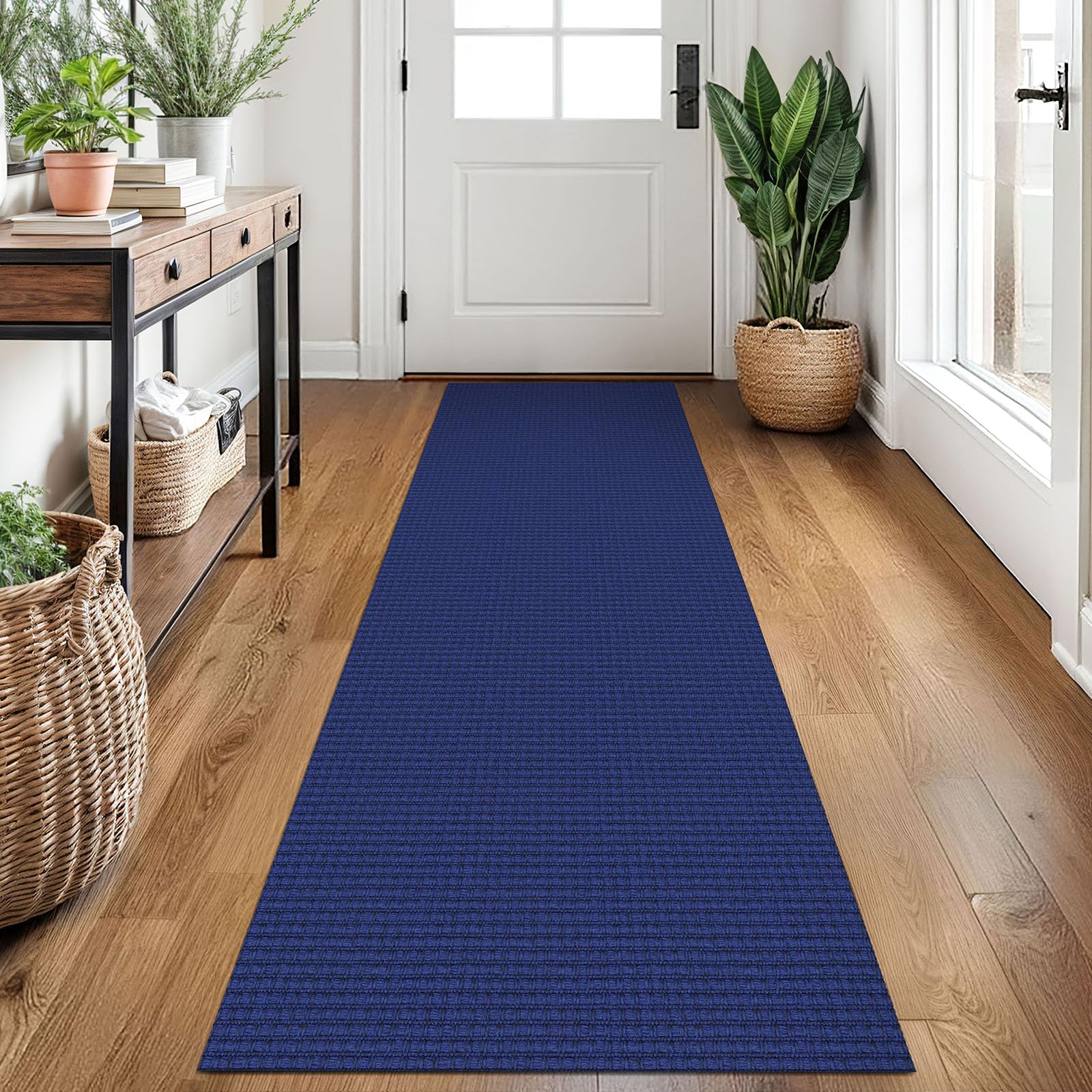 EARTHALL Woven Area Rug 4x6 Ft Washable Rugs for Entryway Non Slip Braided Throw Rugs Bedroom Carpet Cotton Entry Rug Cotton Floor Carpets for Bedroom Dining Room Living Room, Orange/Tan/Brown